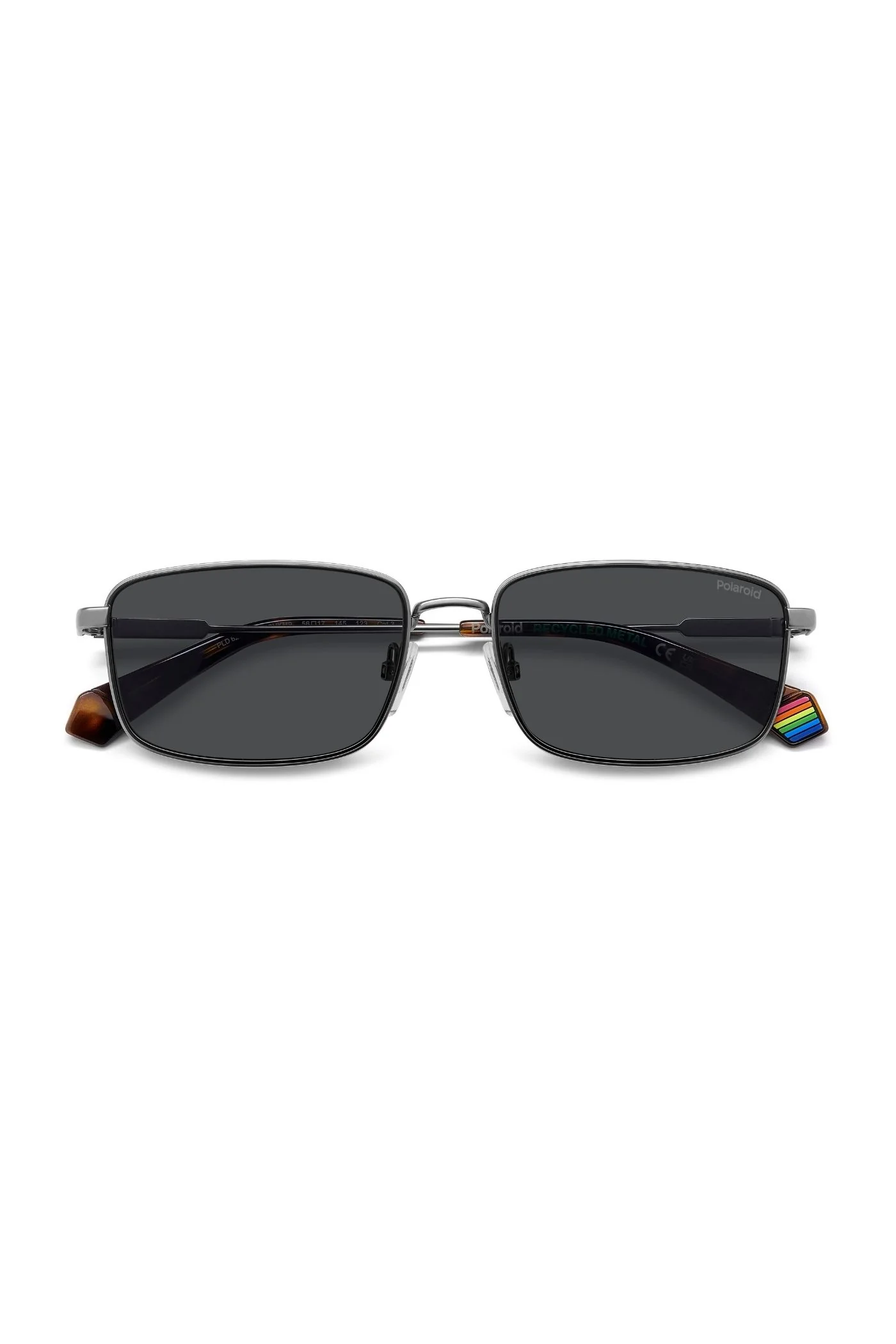 Matte Ruthenium Metal Sunglasses - Black - Image 5