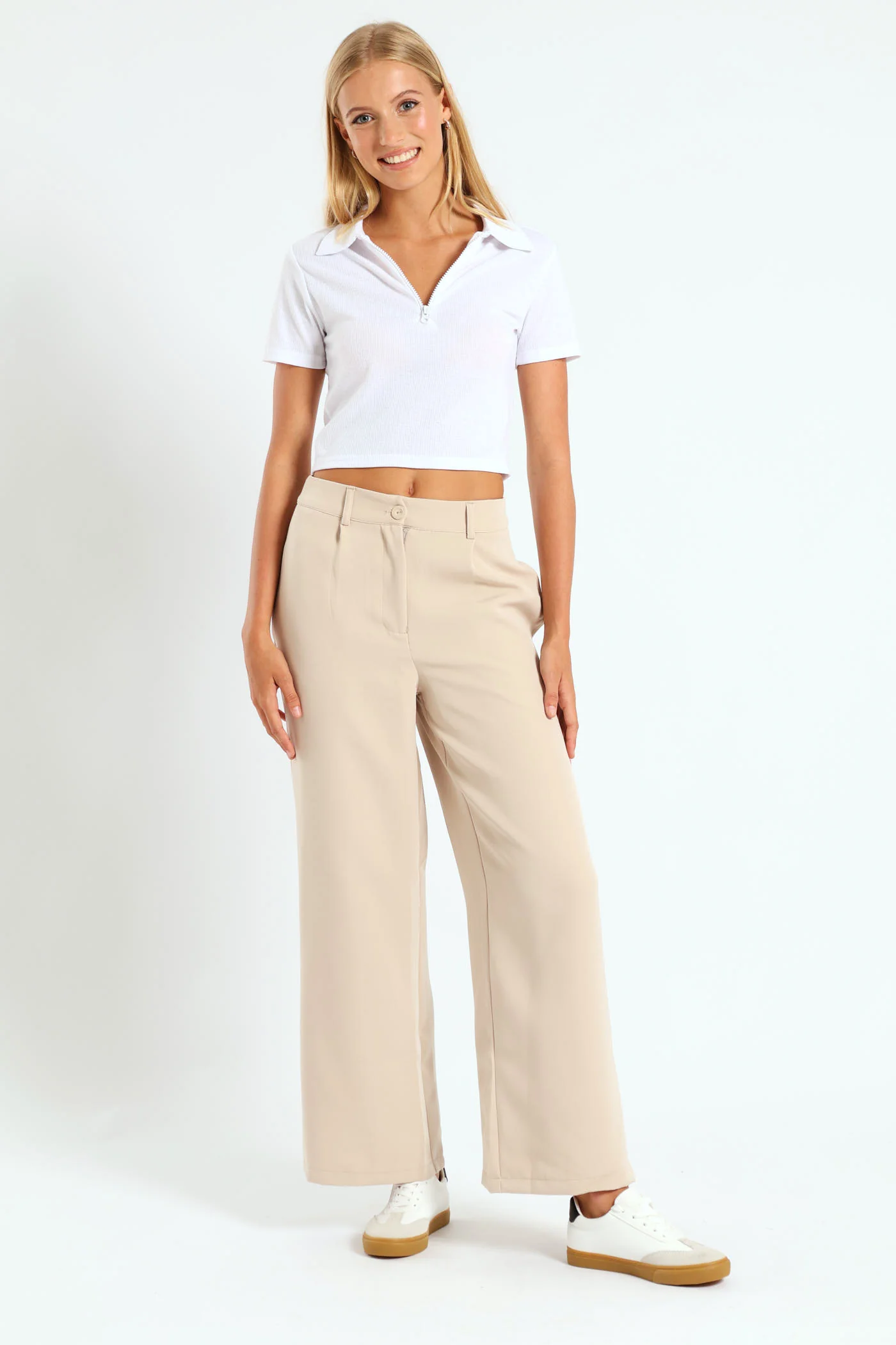 Pleat Puddle Pants - Stone - Image 2