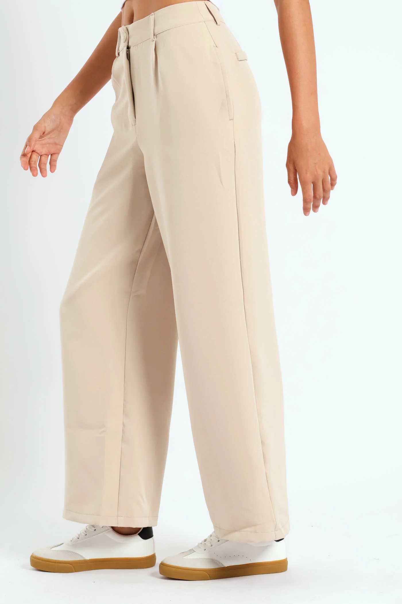 Pleat Puddle Pants - Stone - Image 3