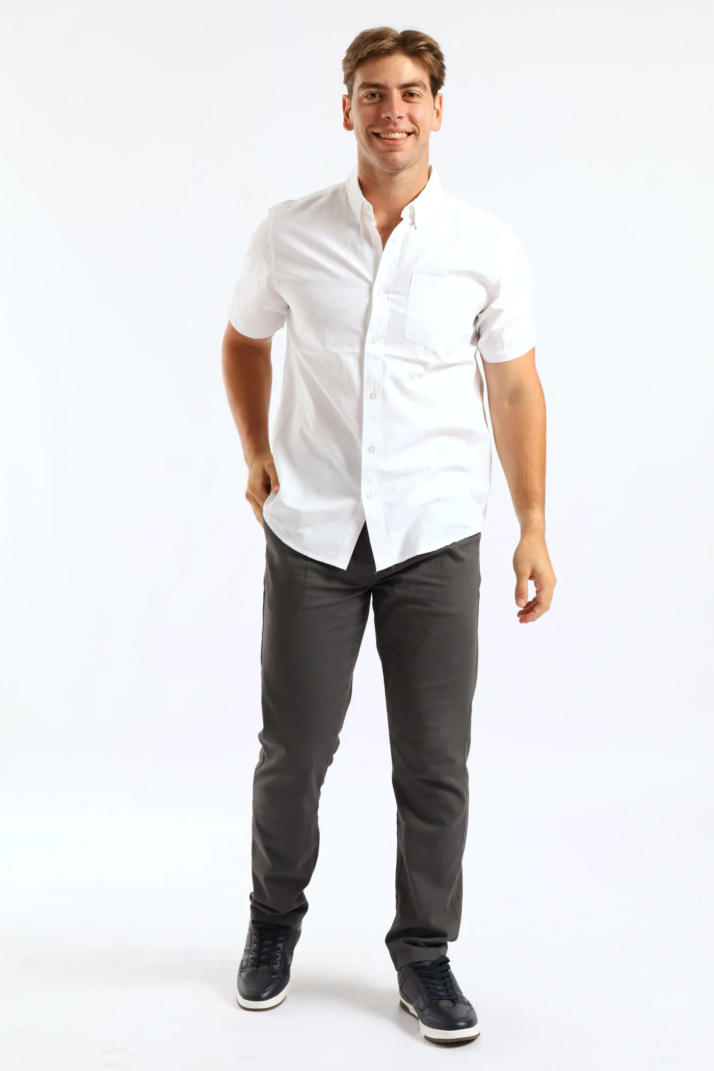 Pleated Chino - Grey - Image 3