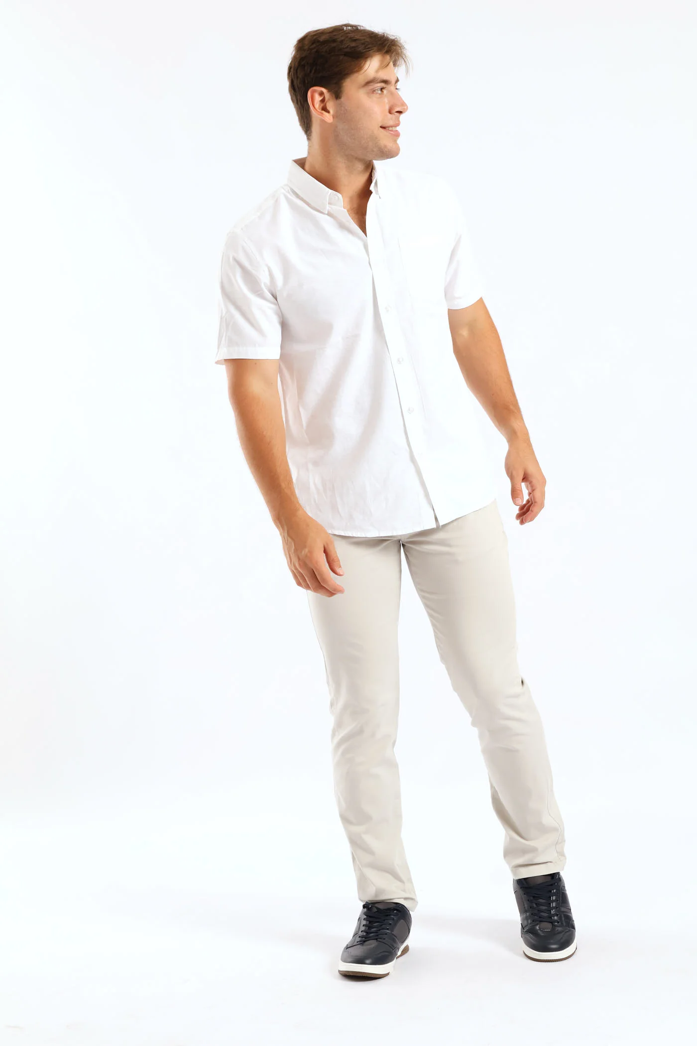 Pleated Chino - Light Stone - Image 3