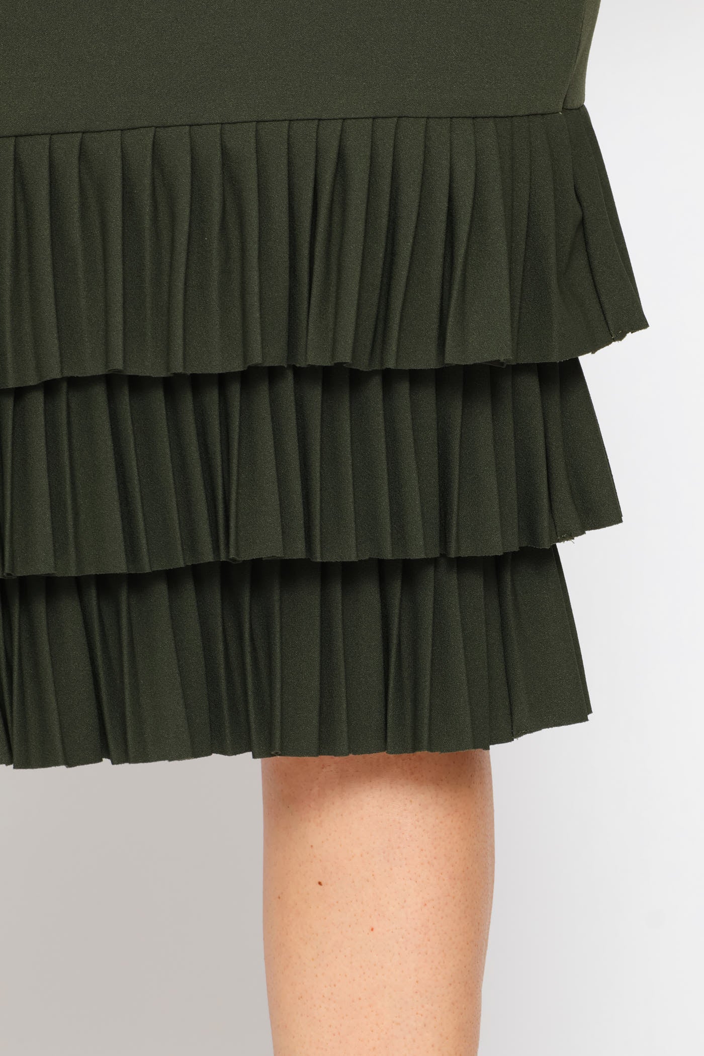 Pleated Hem Frill Bottom Skirt - Fatigue - Image 3