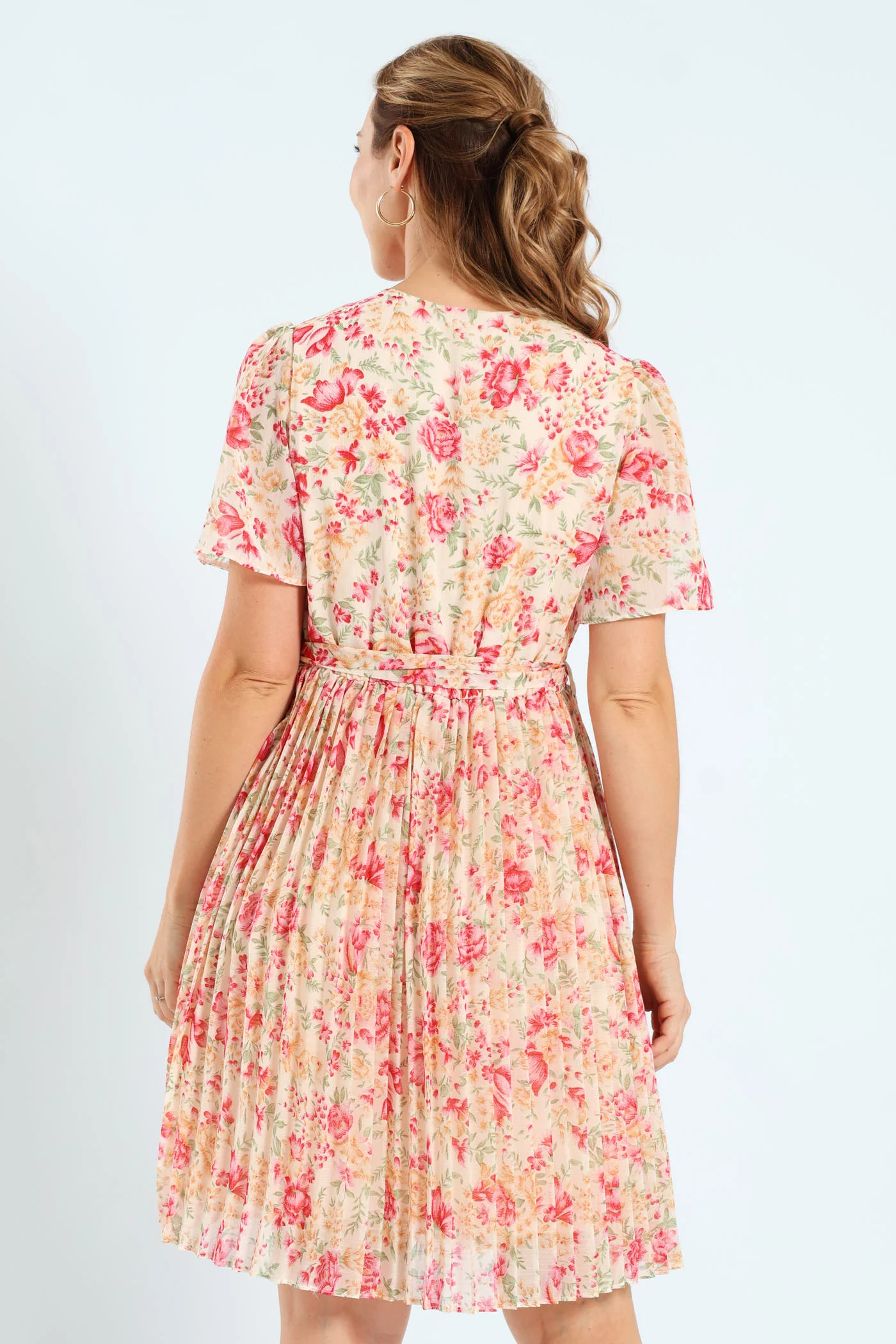 Pleated Keyhole Tea Dress - Image 3