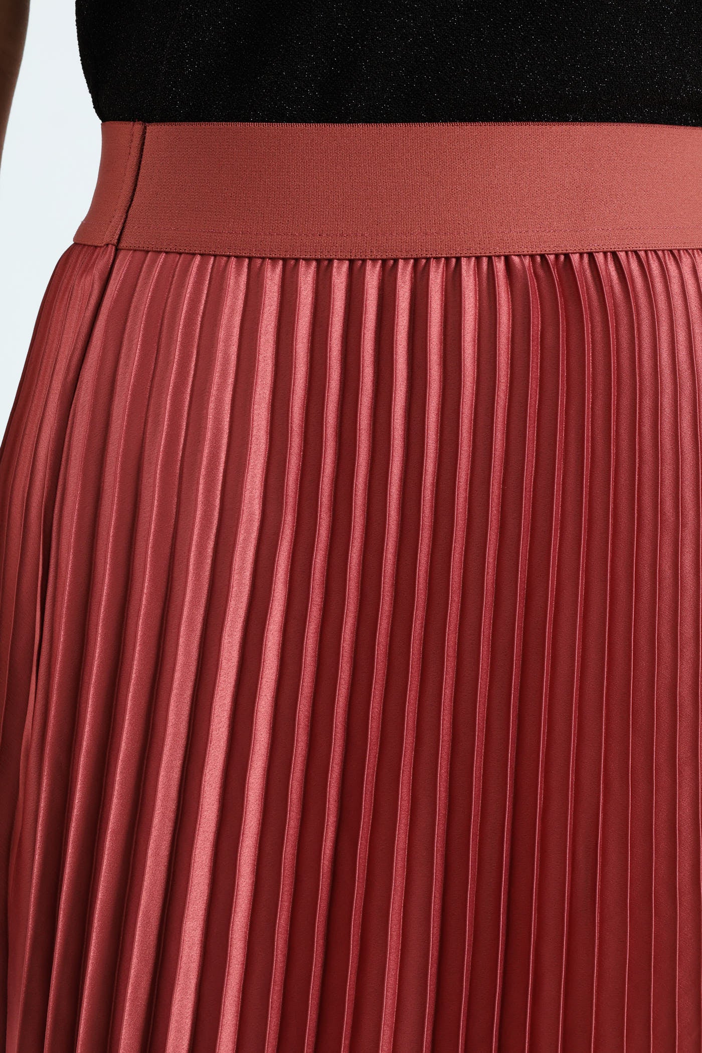 Pleated Satin Maxi Skirt - Deco Rose - Image 2