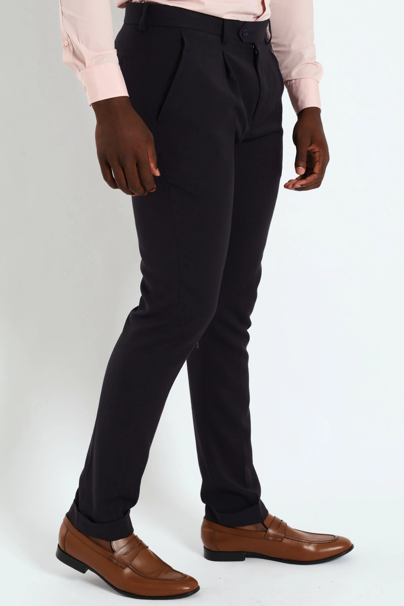 Pleated Trouser - Navy - Image 2