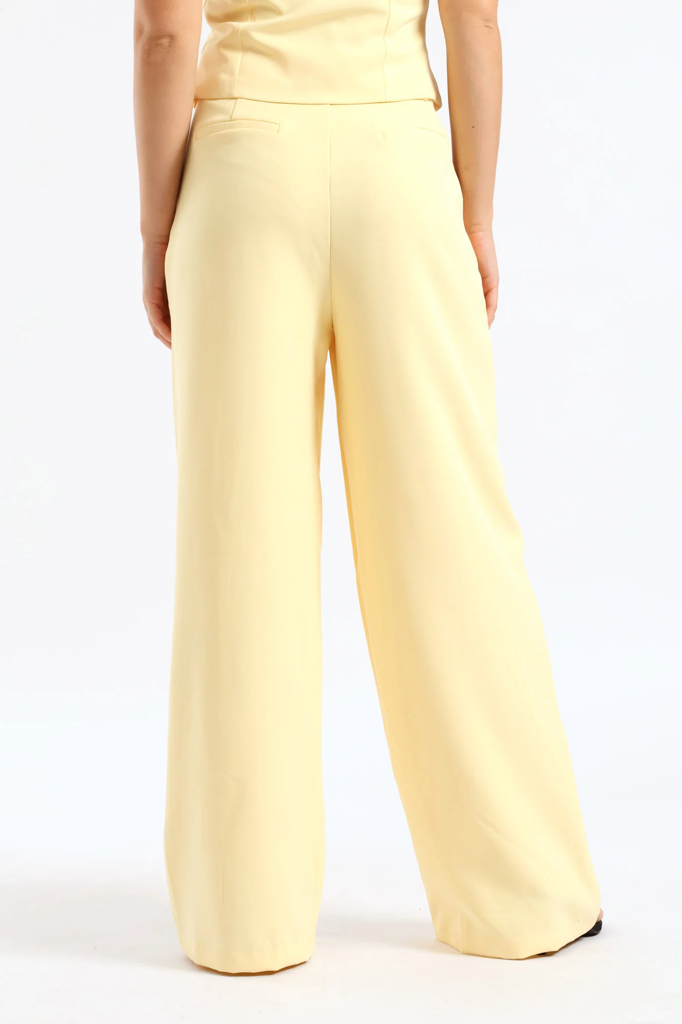 Pleated Trouser - Pastel Yellow - Image 4