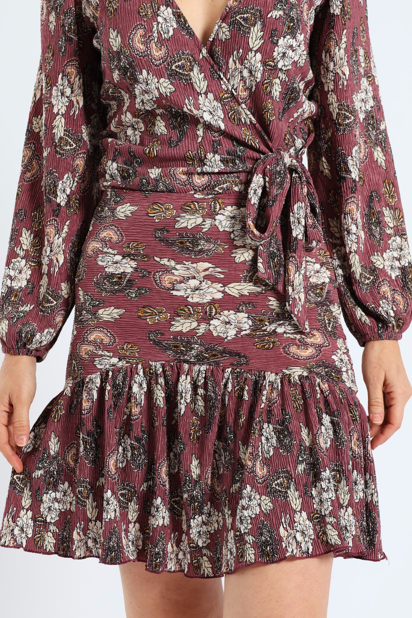 Plisse Mini Skirt - Mauve - Image 2