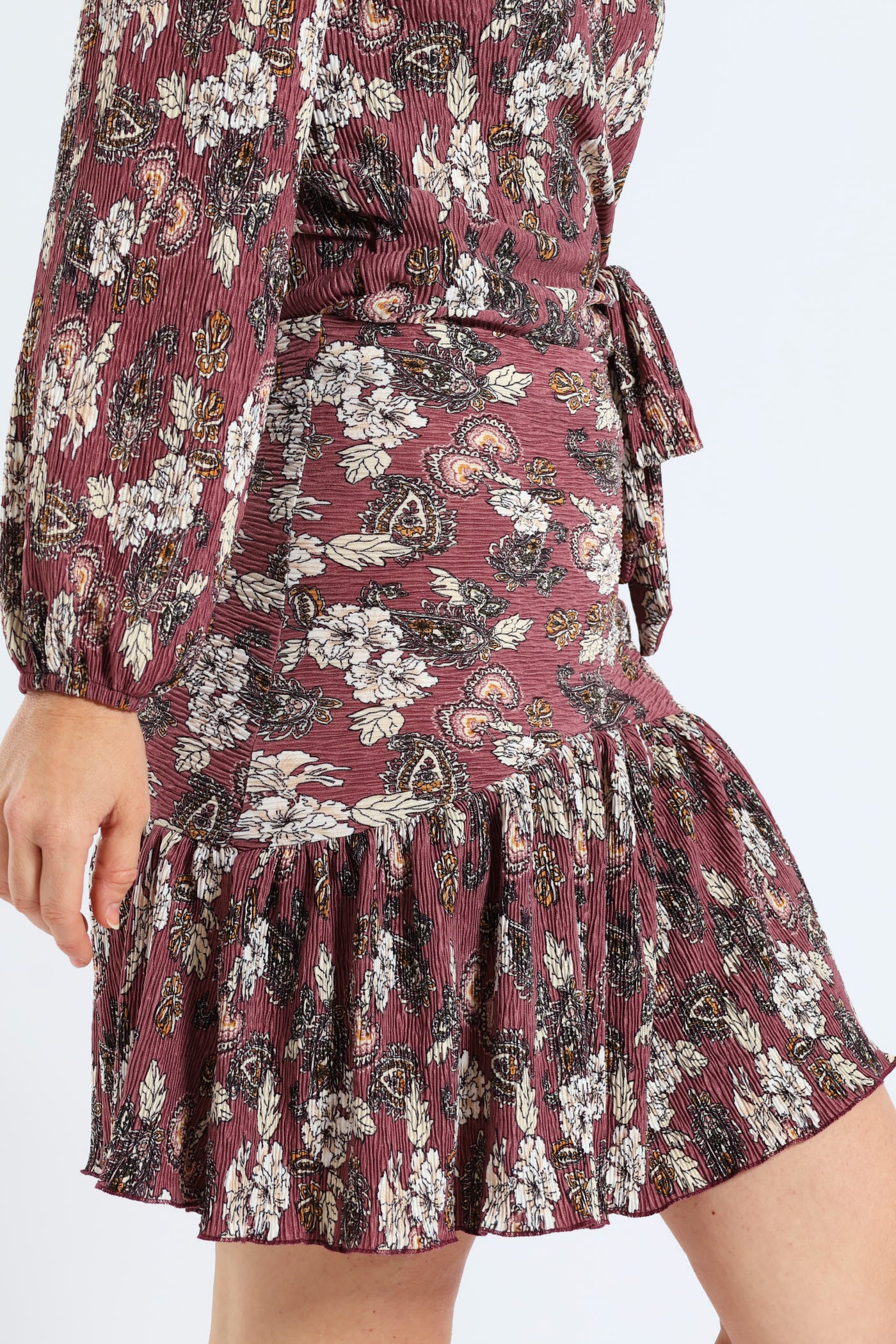 Plisse Mini Skirt - Mauve - Image 3