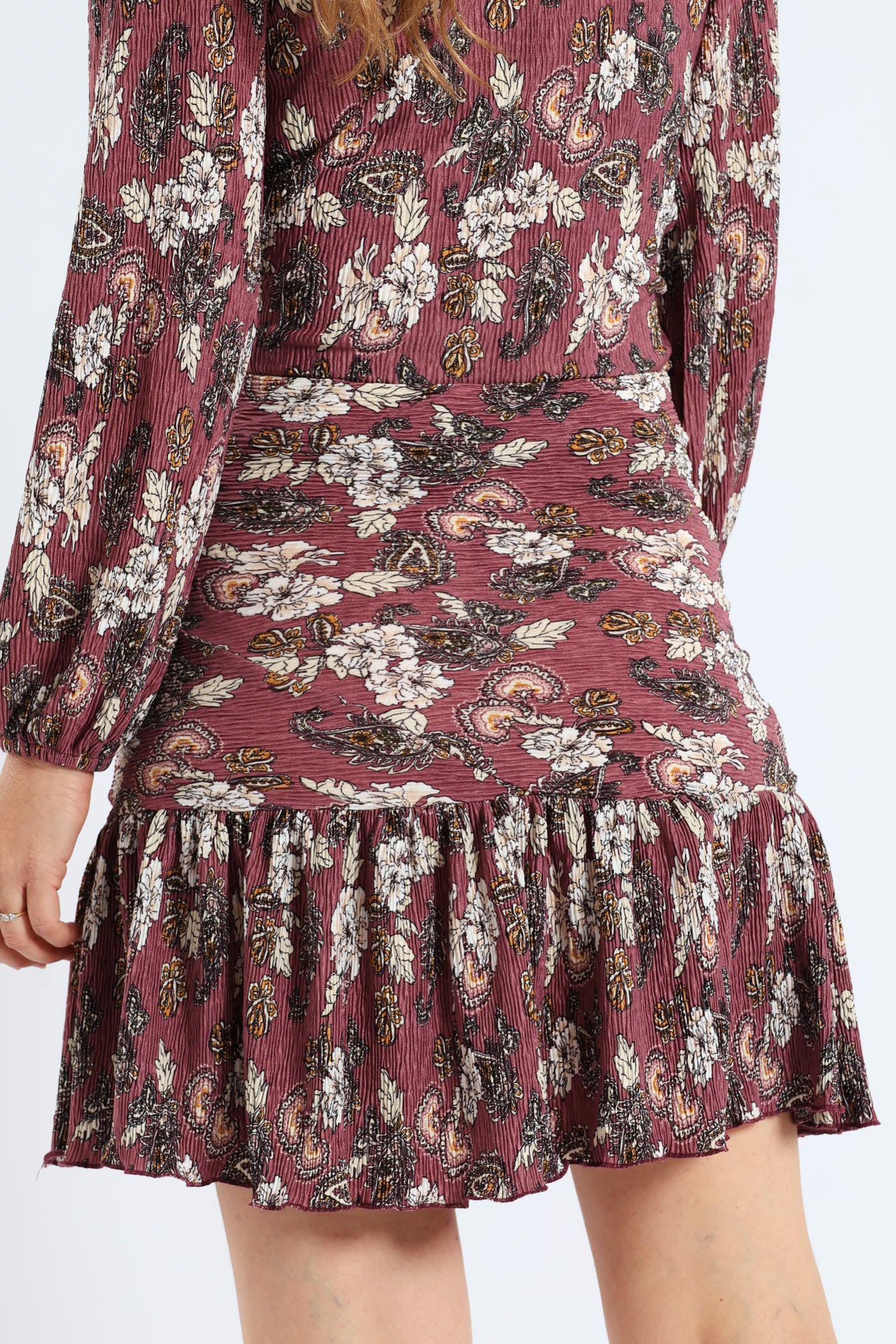 Plisse Mini Skirt - Mauve - Image 4