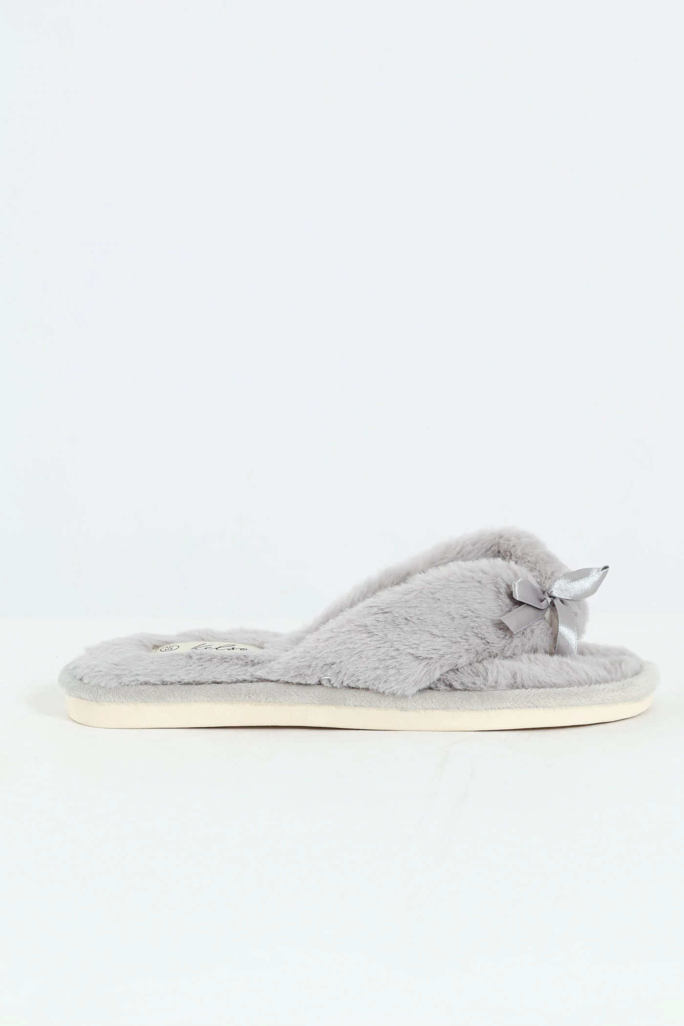 Plush Thong Slipper - Light Grey - Image 3