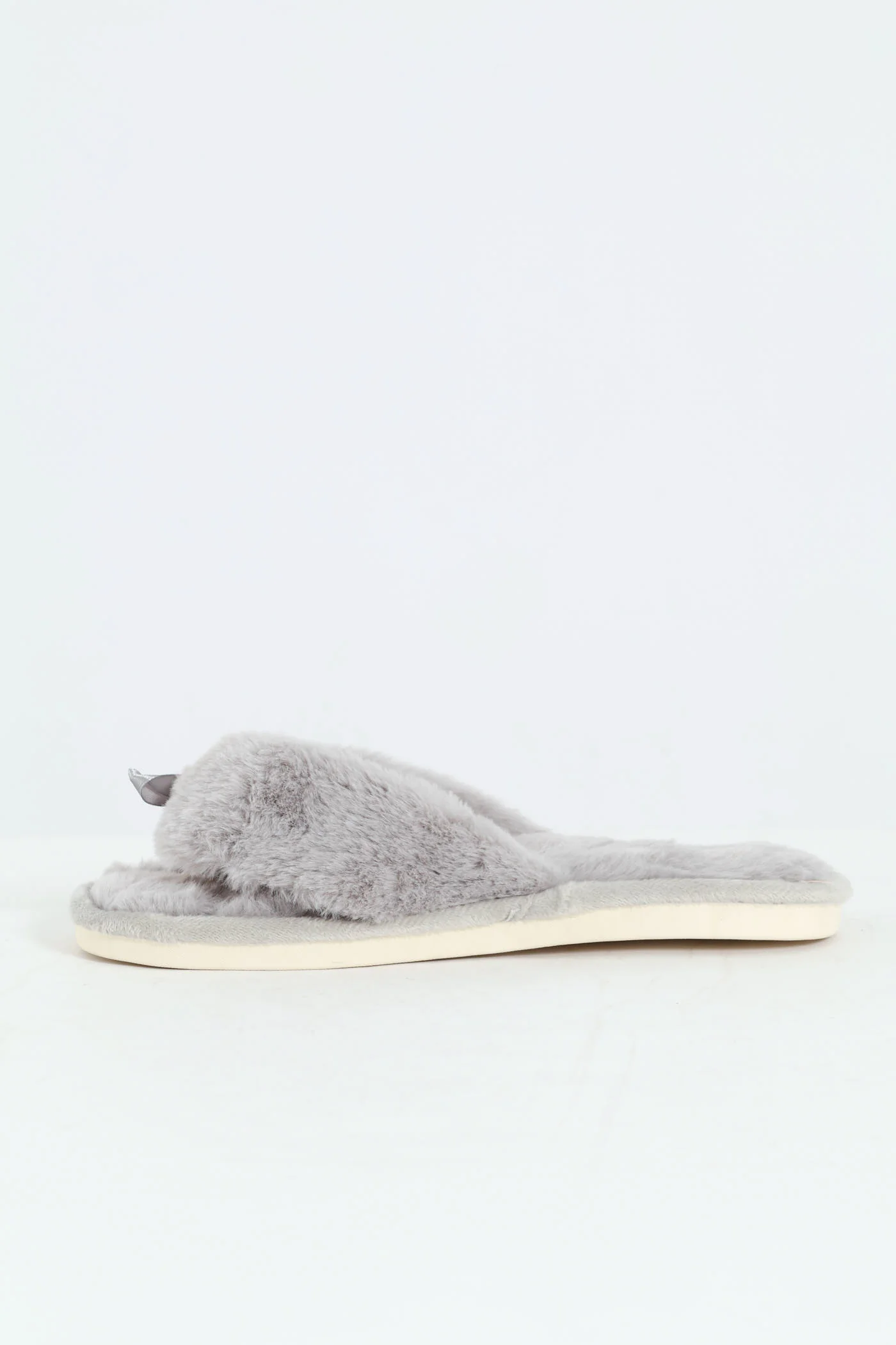Plush Thong Slipper - Light Grey - Image 4
