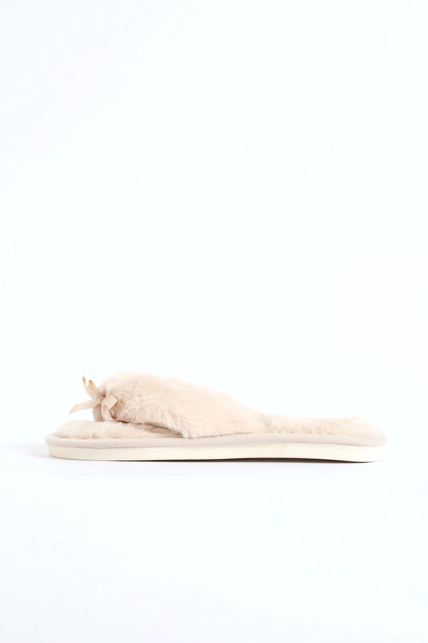 Plush Thong Slipper - Stone - Image 4