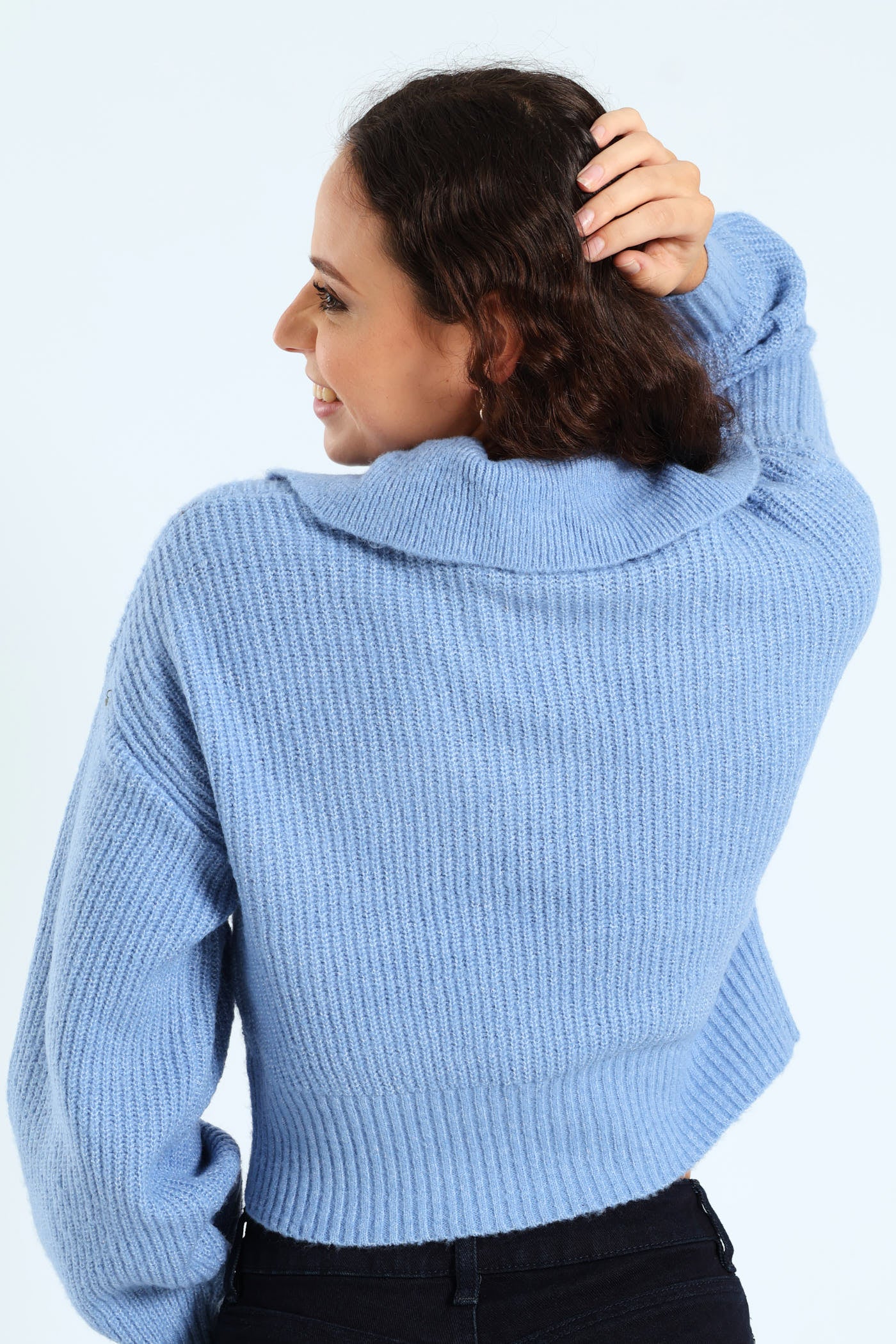 Pocket Collar Knitwear - Light Blue - Image 3