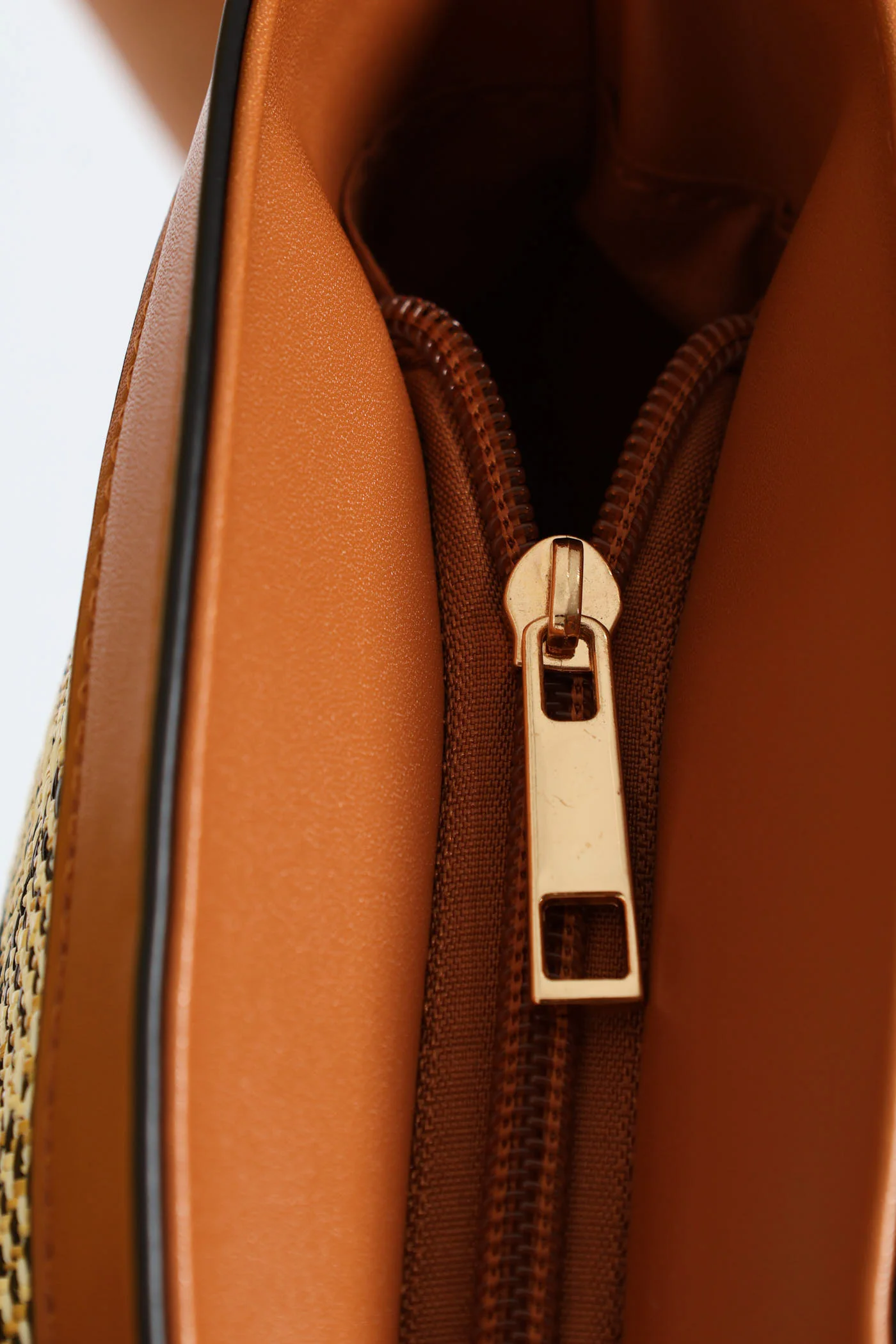 Pocket Detail Straw Tote Bag - Tan - Image 6