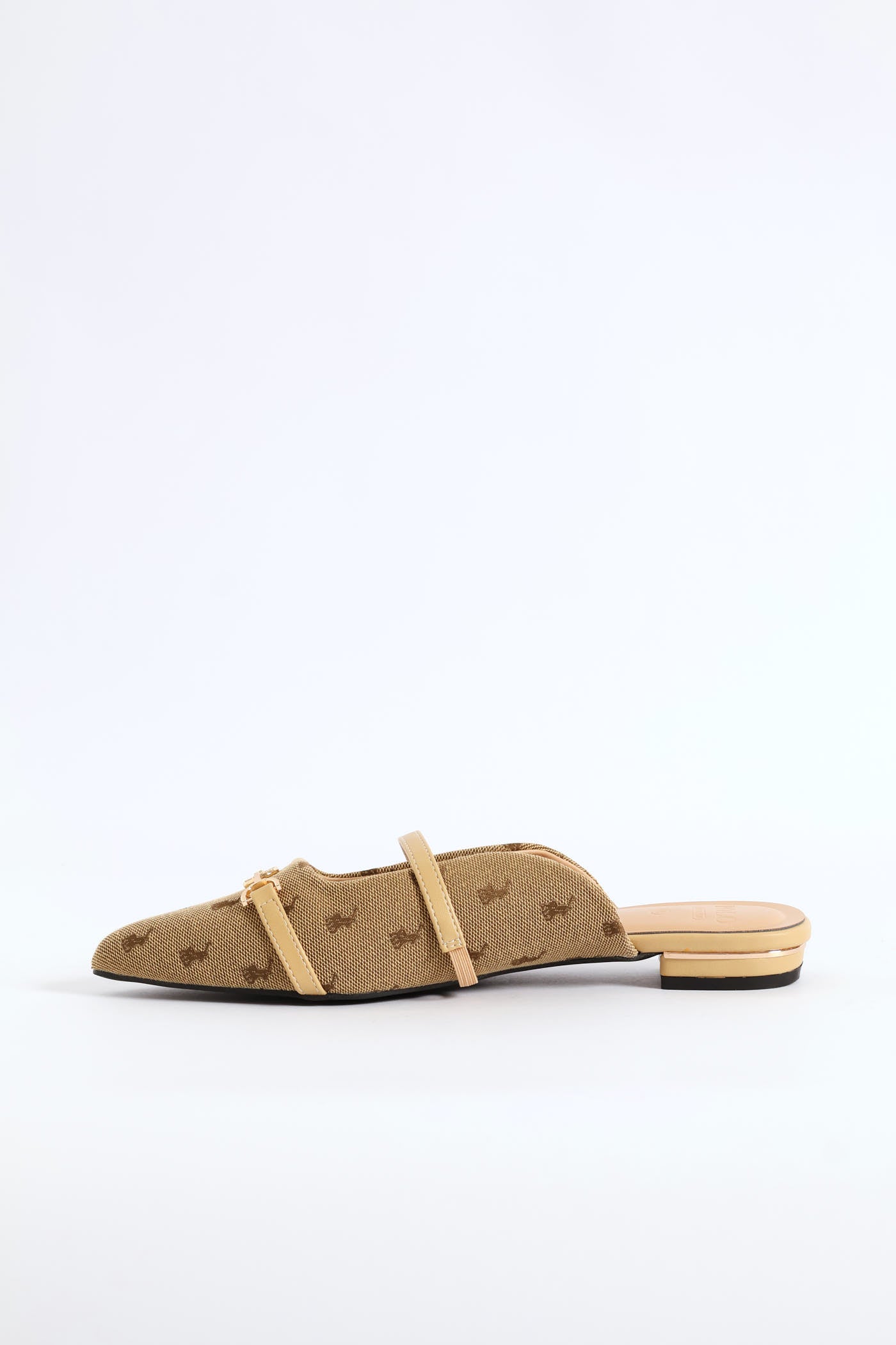 Pointed Jacquard Mule Sandal - Stone - Image 4