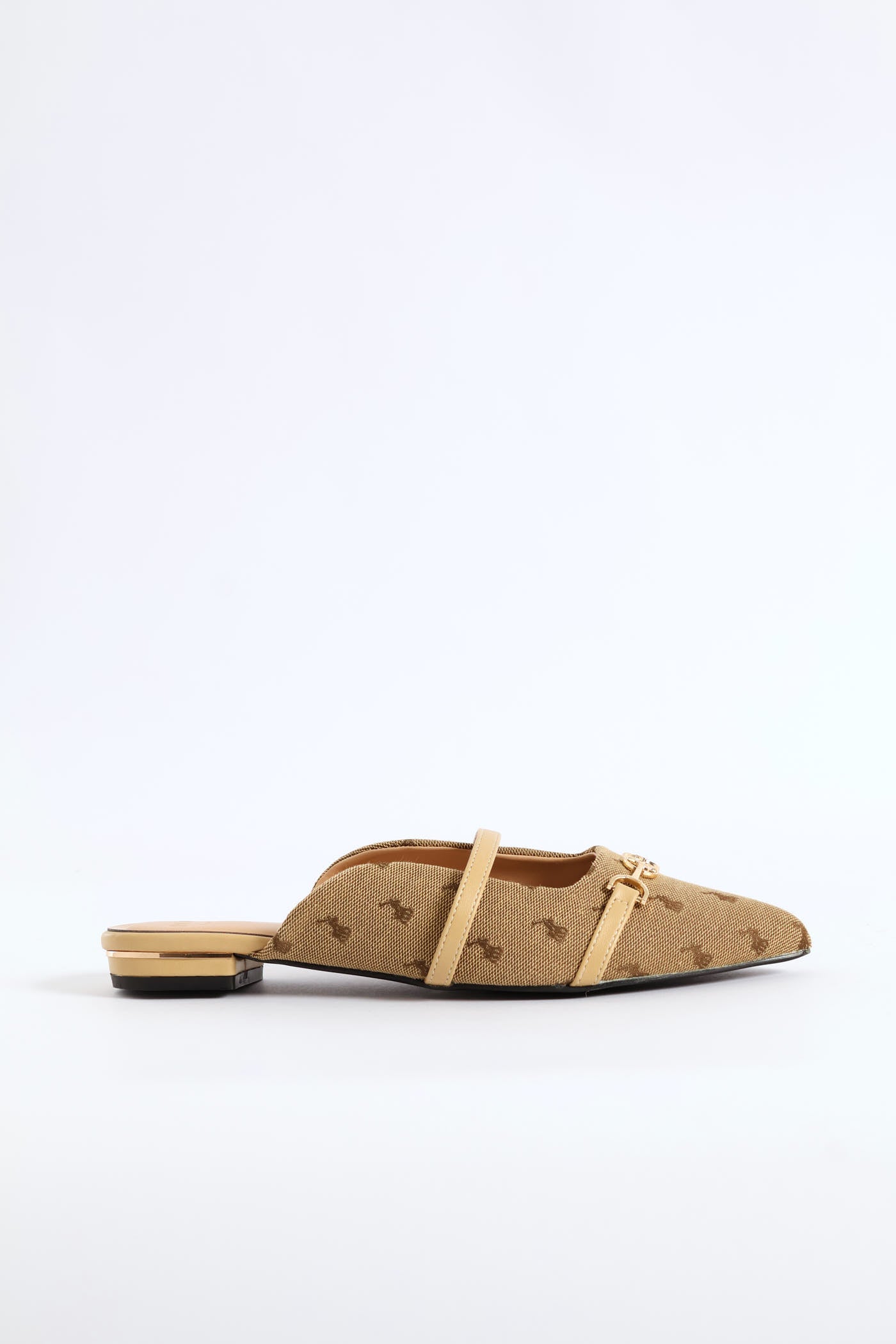 Pointed Jacquard Mule Sandal - Stone - Image 5