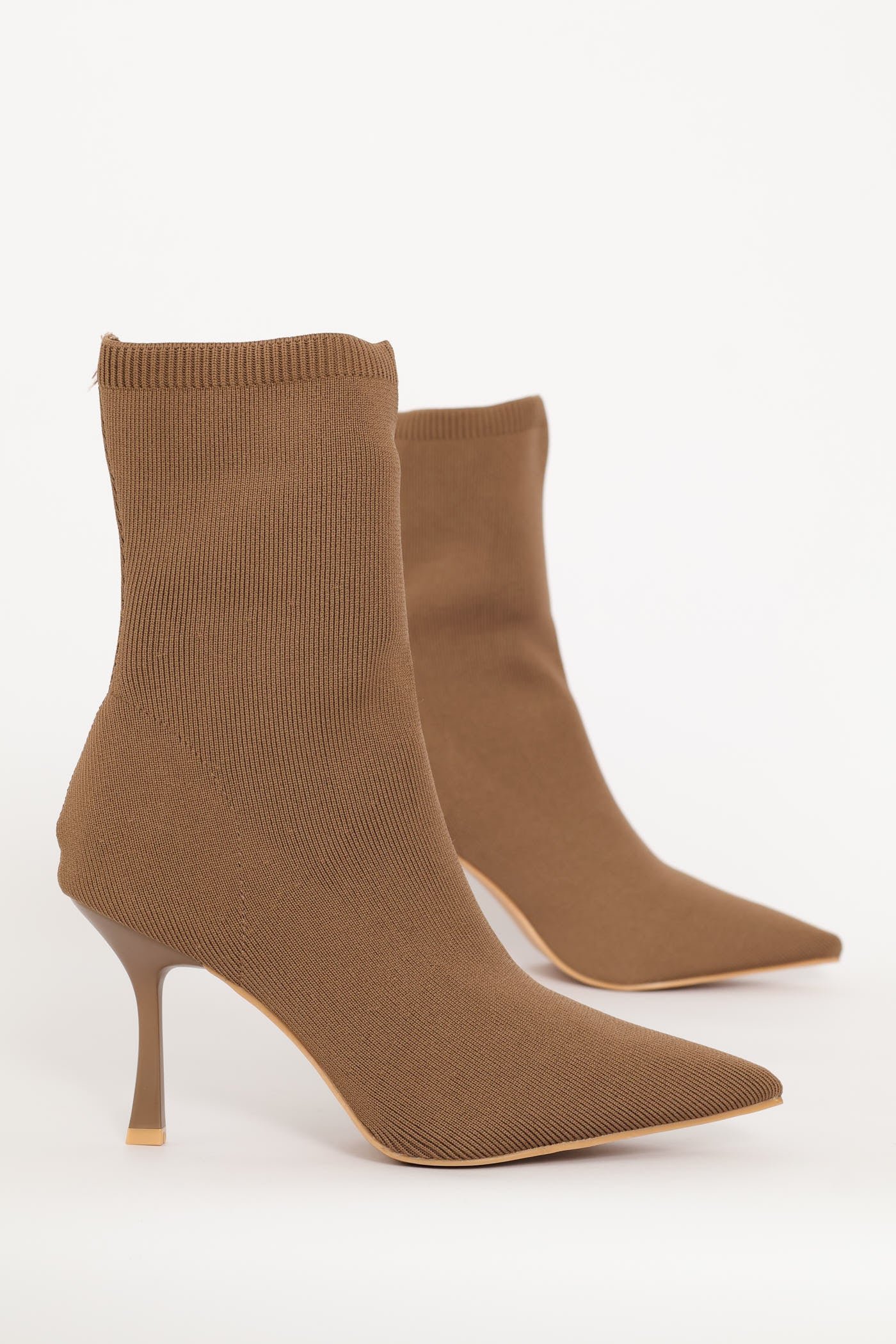 Pointed Kitten Sock Boot - Taupe - Image 4