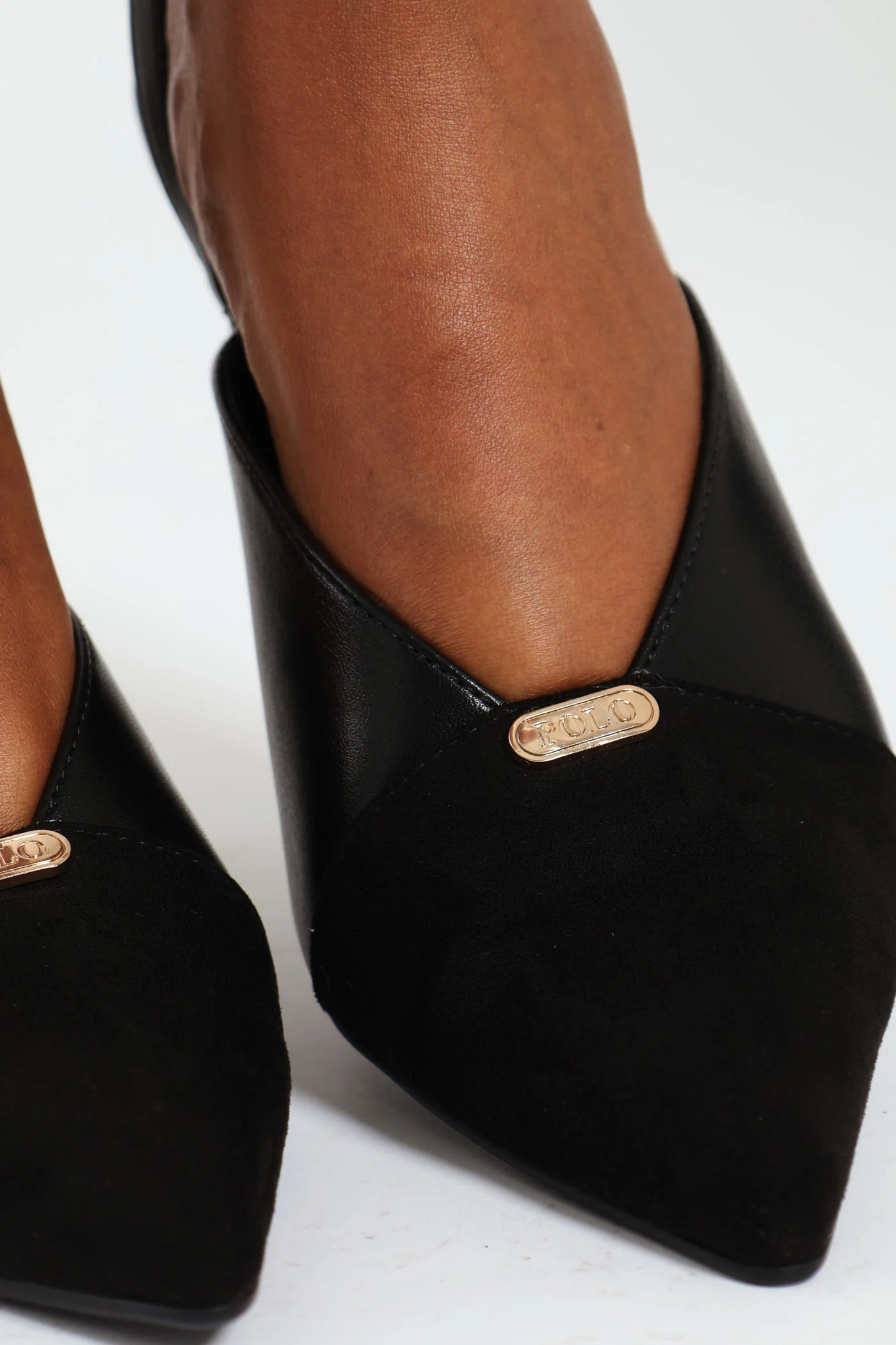 Pointed Slingback Kitten Heel - Black - Image 2