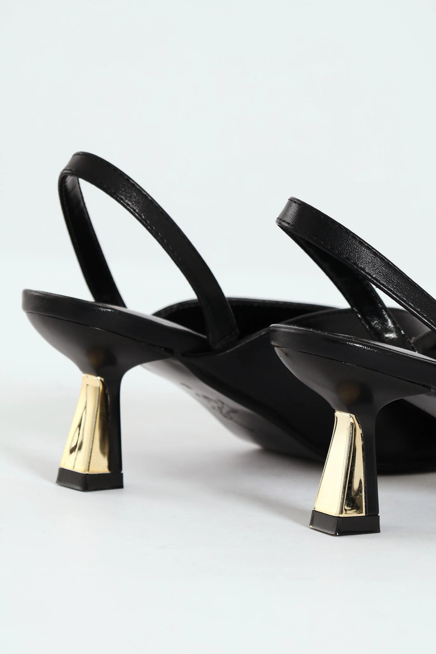 Pointed Slingback Kitten Heel - Black - Image 3
