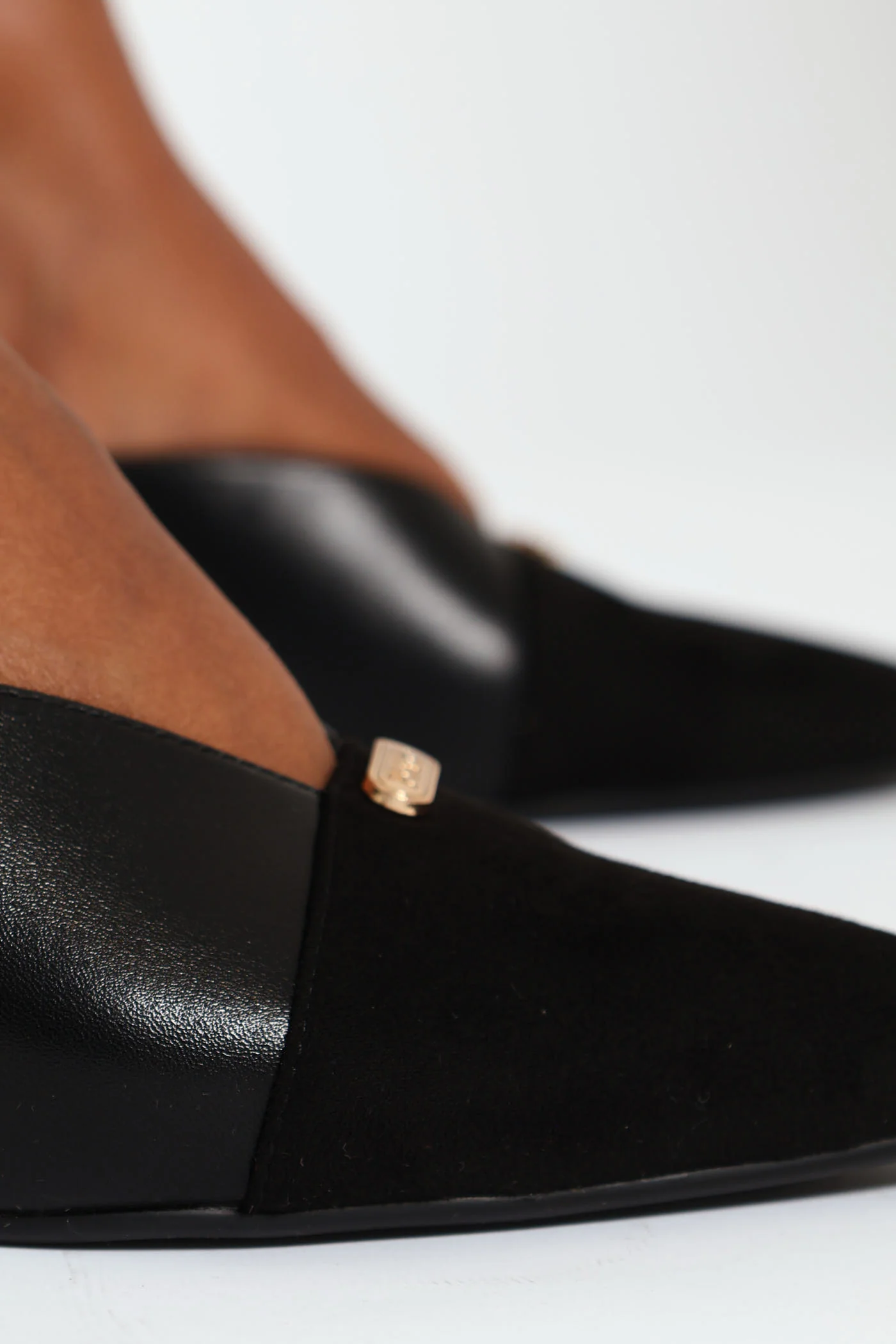 Pointed Slingback Kitten Heel - Black - Image 8