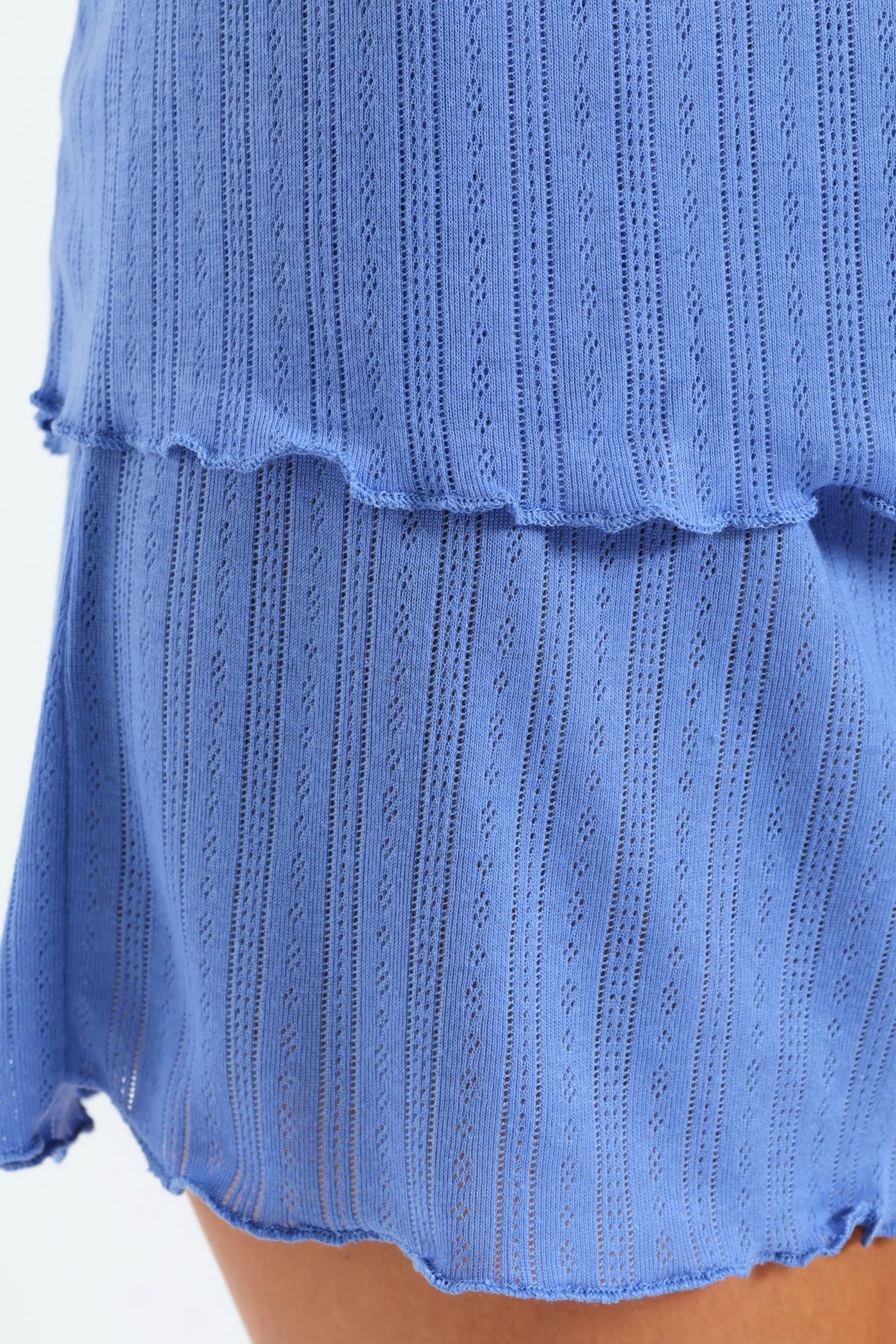 Pointelle Cami & Short Set - Blue - Image 4