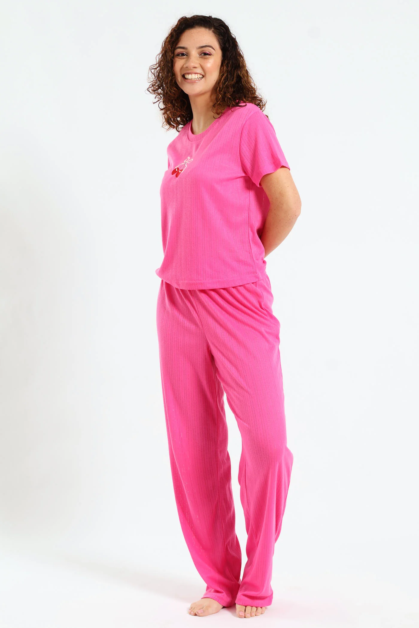 Pointelle Tee - Pink - Image 2