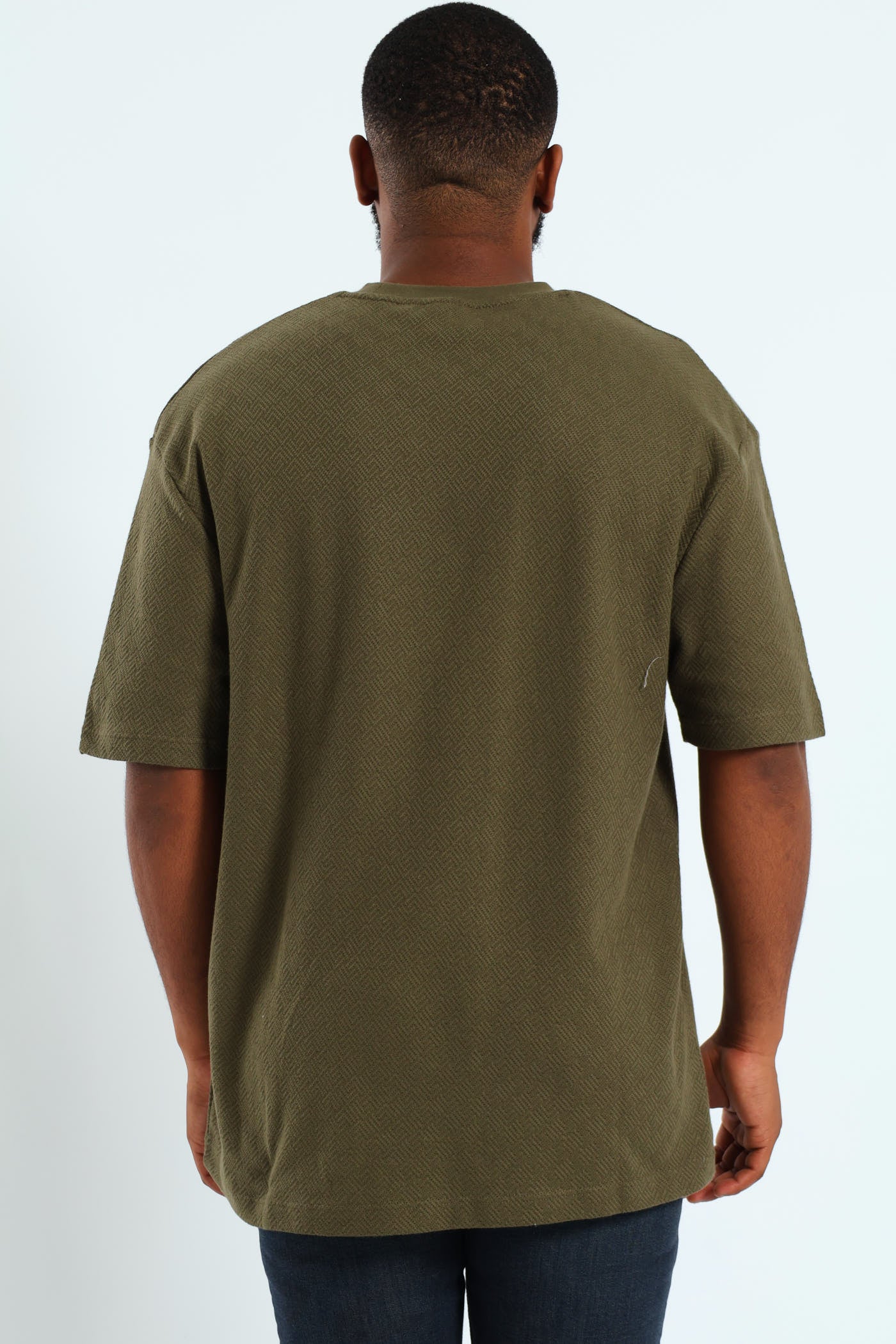 Pointelle Textured Tee - Fatigue - Image 3