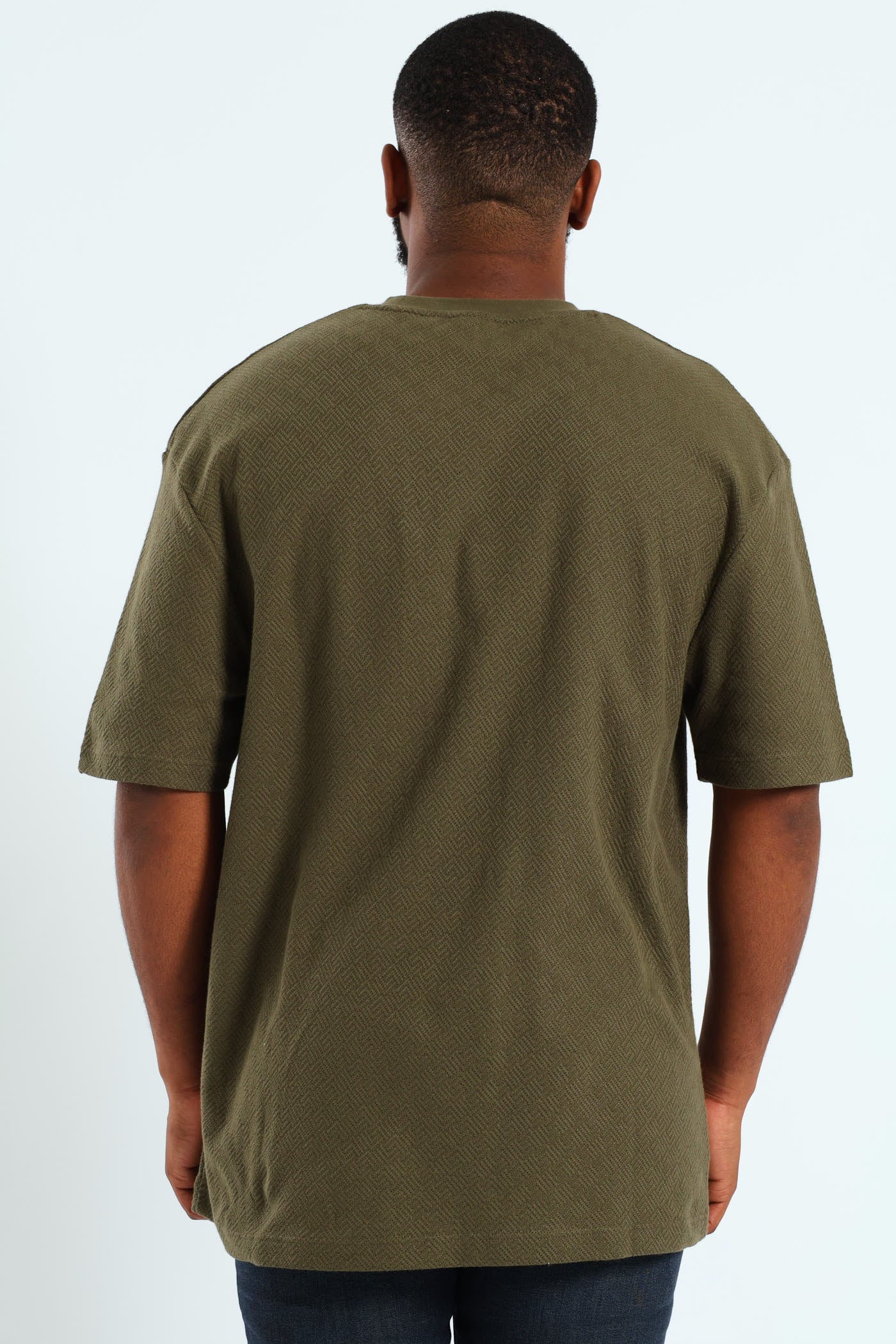 Pointelle Textured Tee - Fatigue - Image 4
