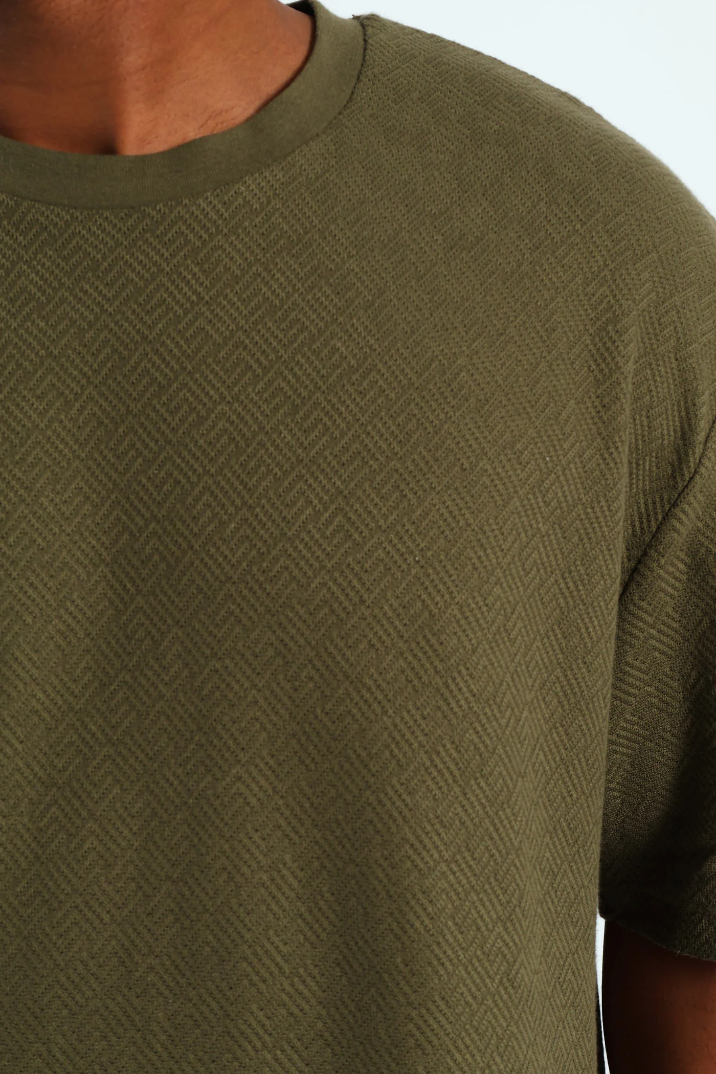 Pointelle Textured Tee - Fatigue - Image 5
