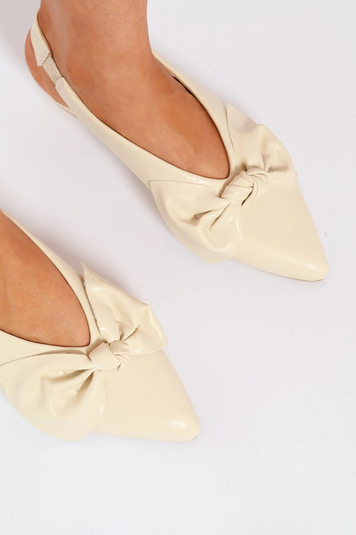 Pointy Bow Slingback Mule - Stone - Image 2