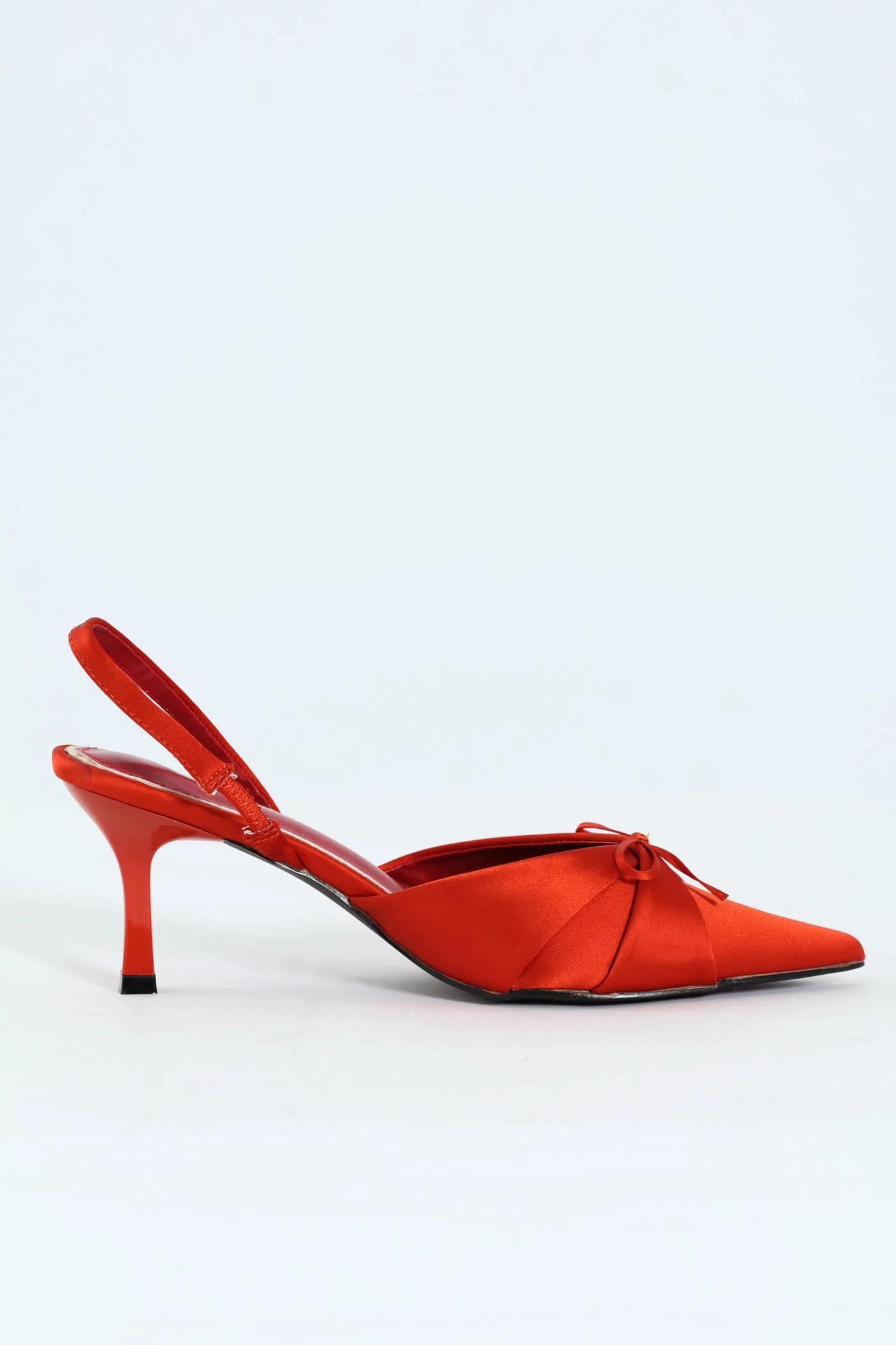 Pointy Bowed Slingback Heel - Rust - Image 4