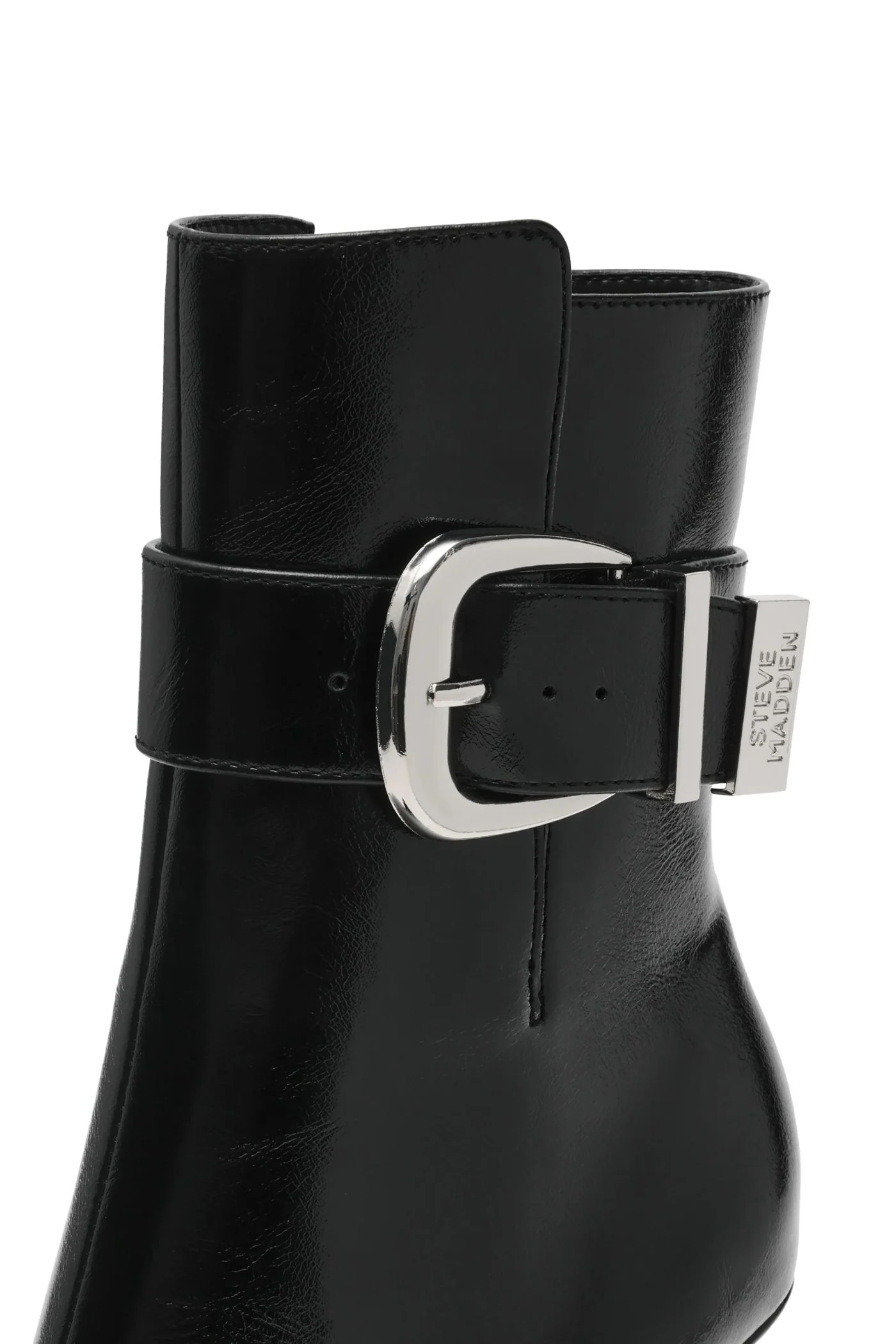 Pointy Buckle Heel Boot - Black - Image 2
