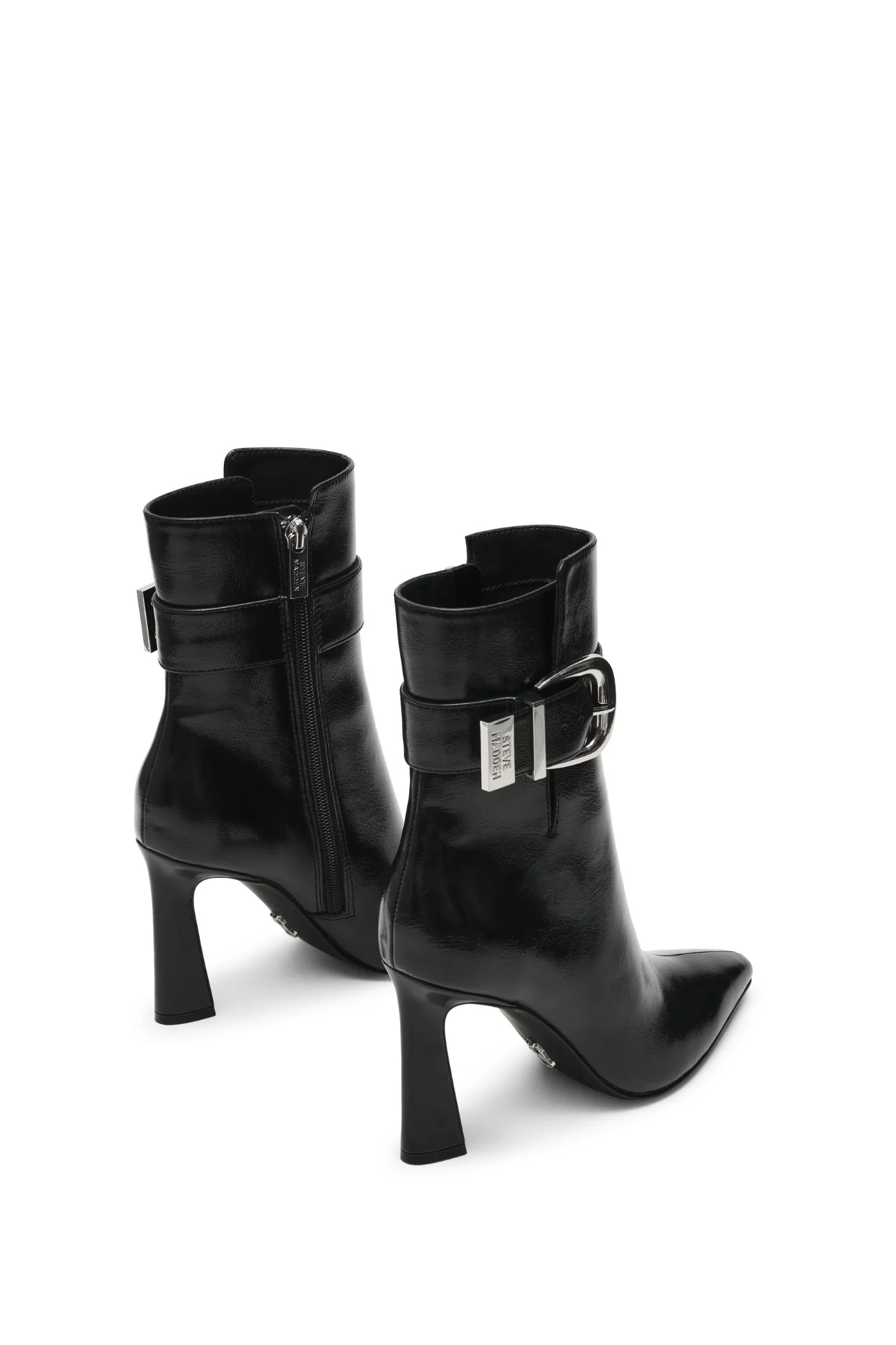 Pointy Buckle Heel Boot - Black - Image 4
