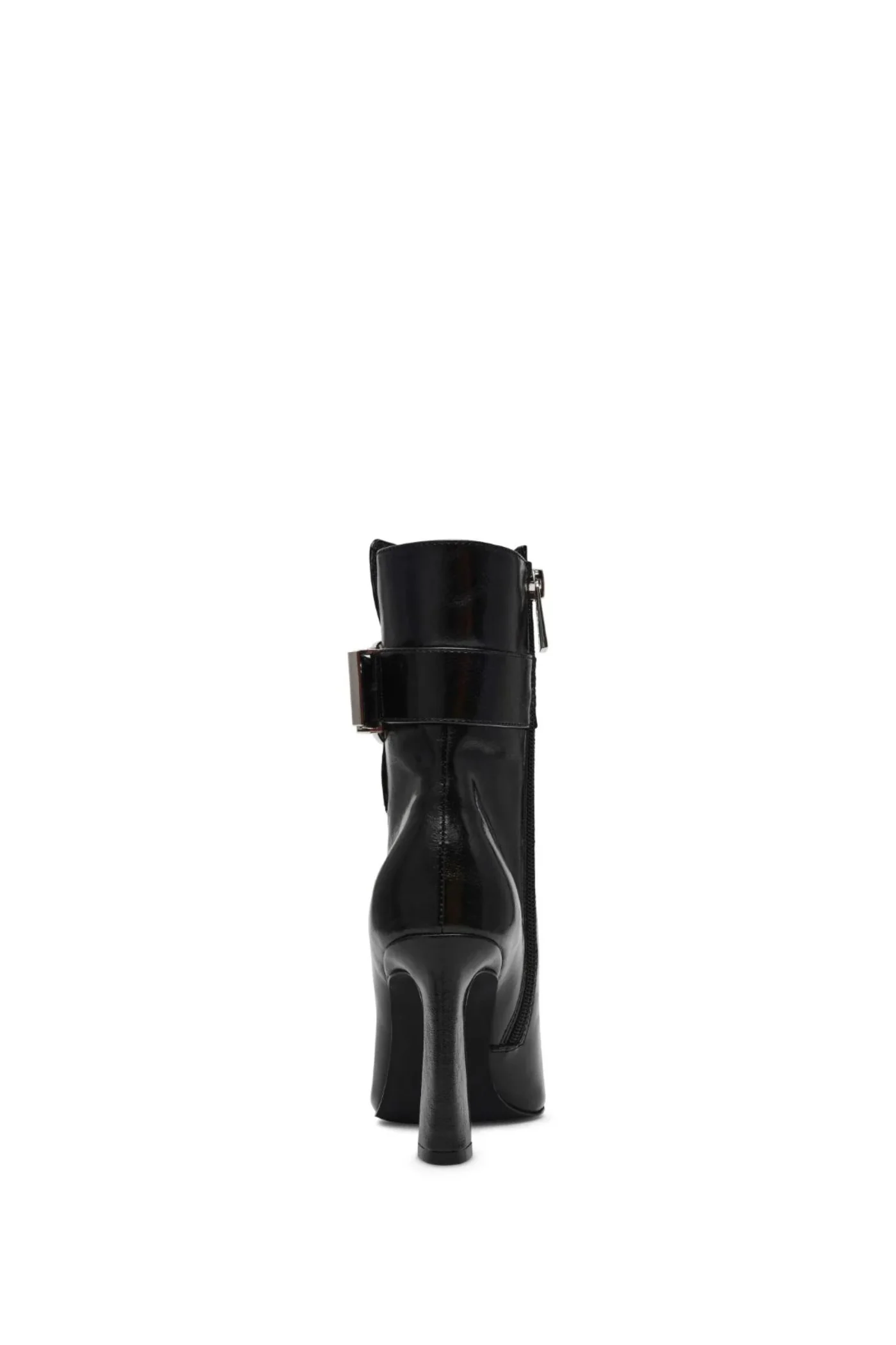 Pointy Buckle Heel Boot - Black - Image 5