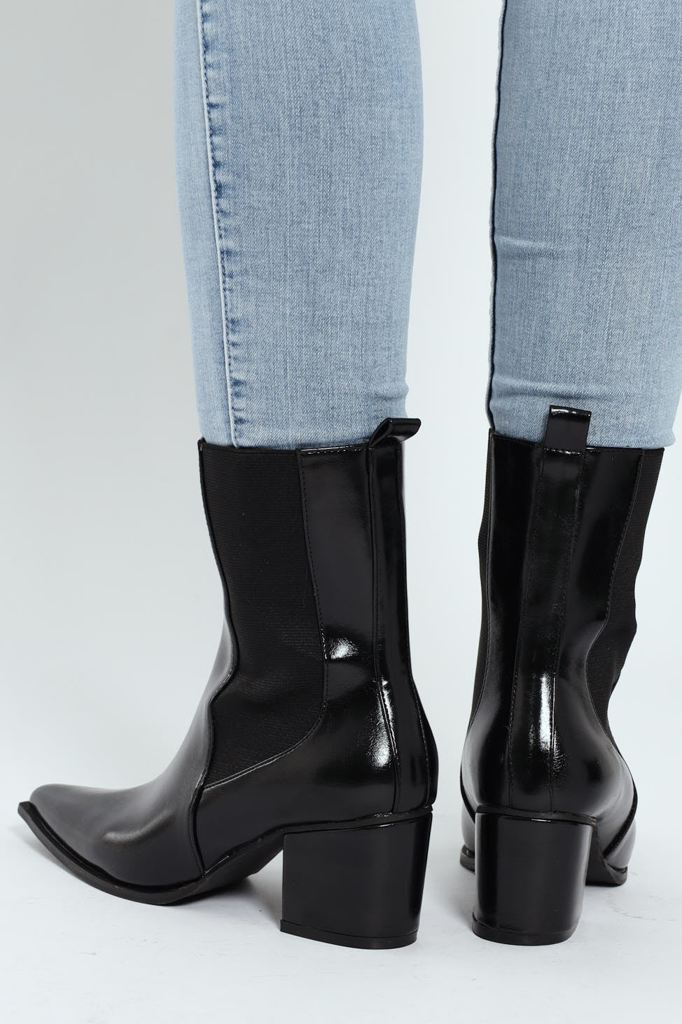 Pointy Cowboy Boot - Black - Image 3