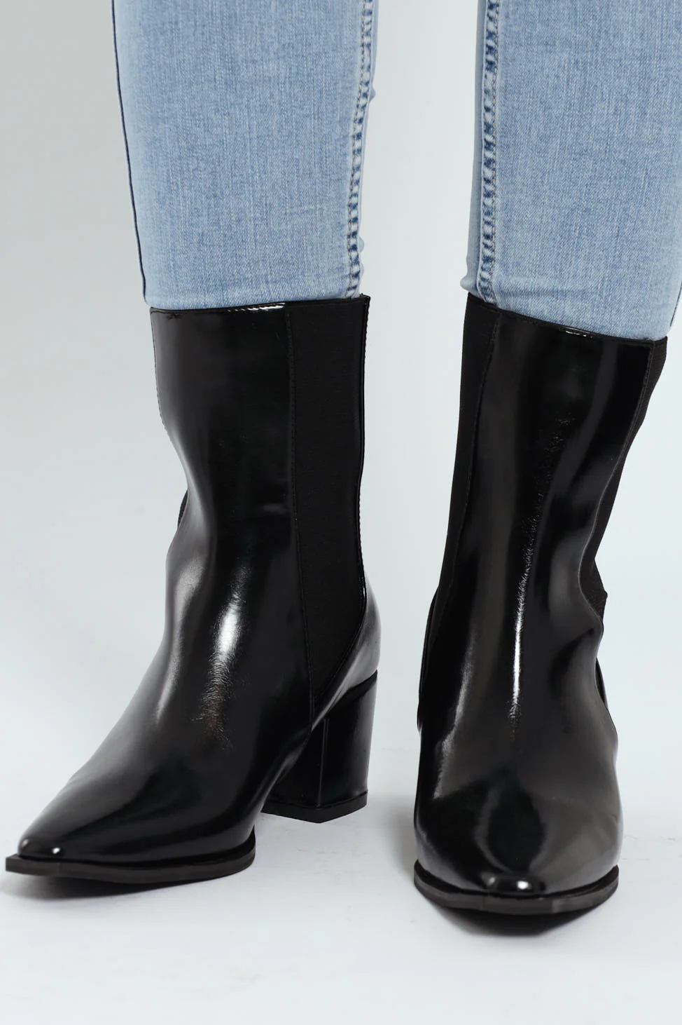 Pointy Cowboy Boot - Black - Image 5