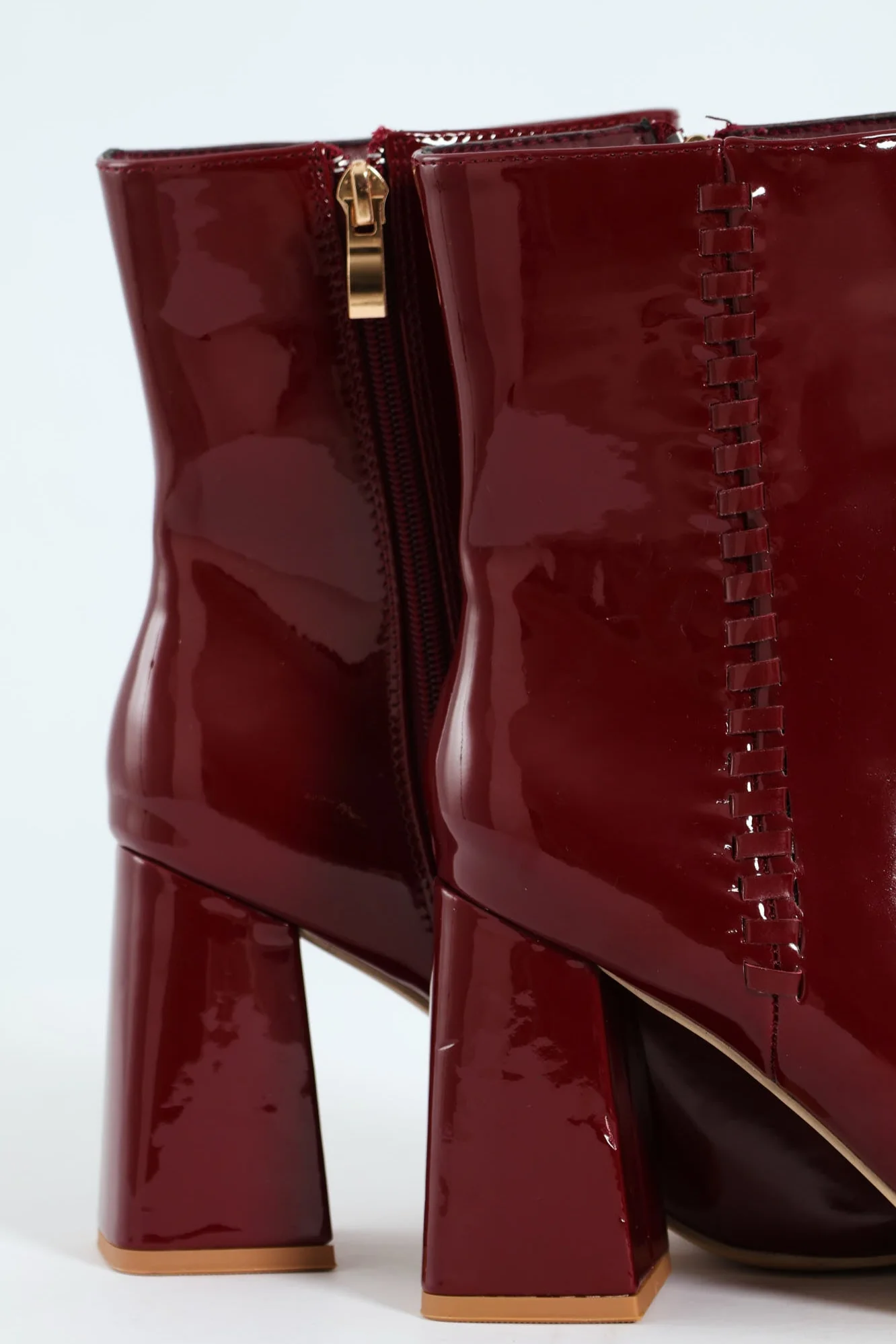Pointy Detail Ankle Boot - Oxblood - Image 2