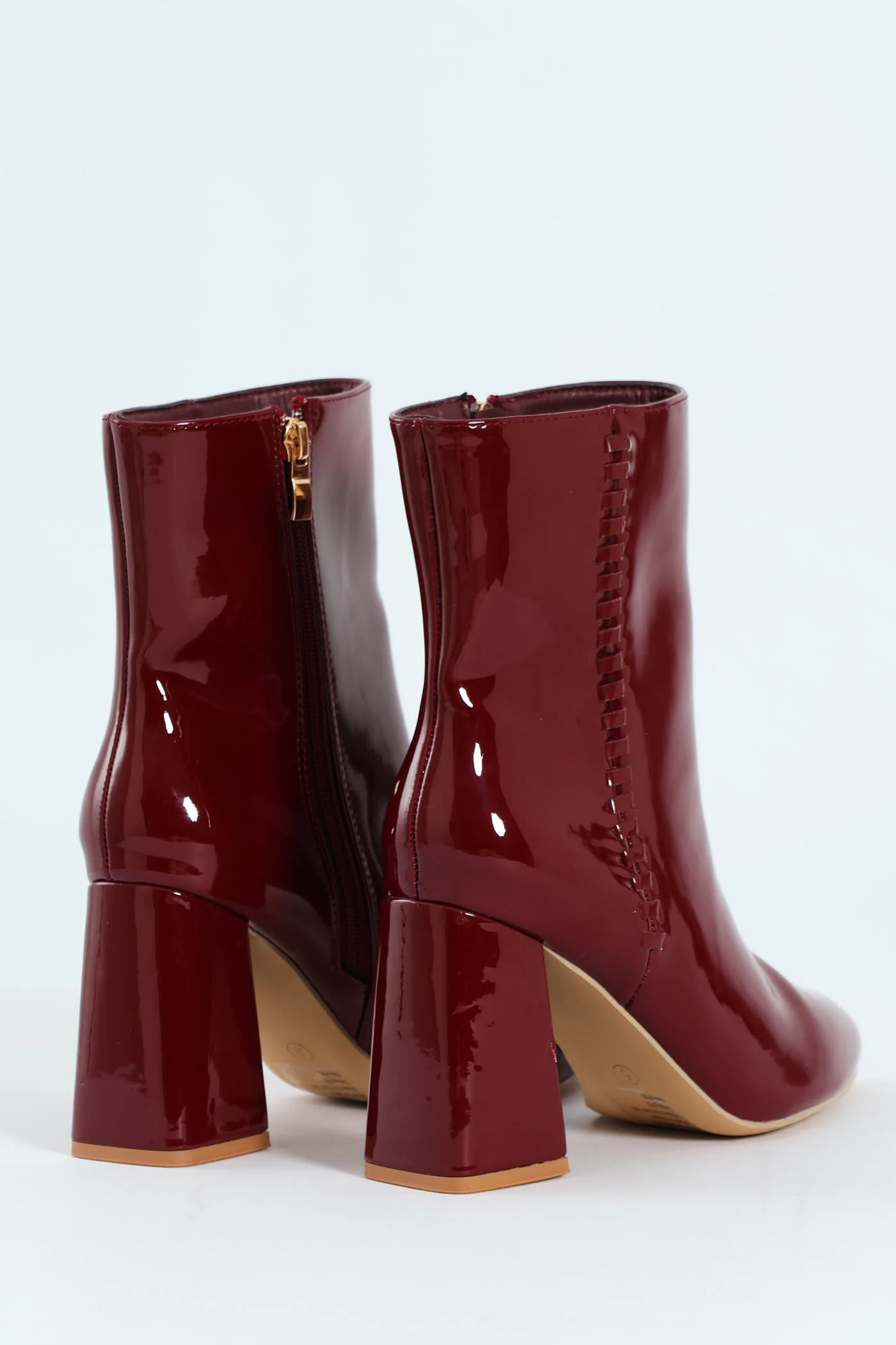 Pointy Detail Ankle Boot - Oxblood - Image 4