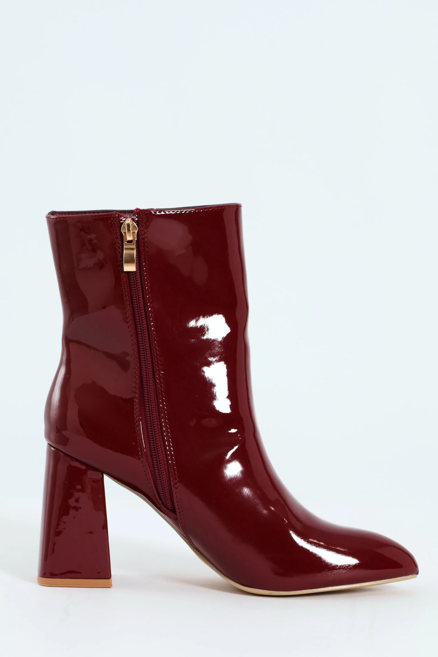 Pointy Detail Ankle Boot - Oxblood - Image 5