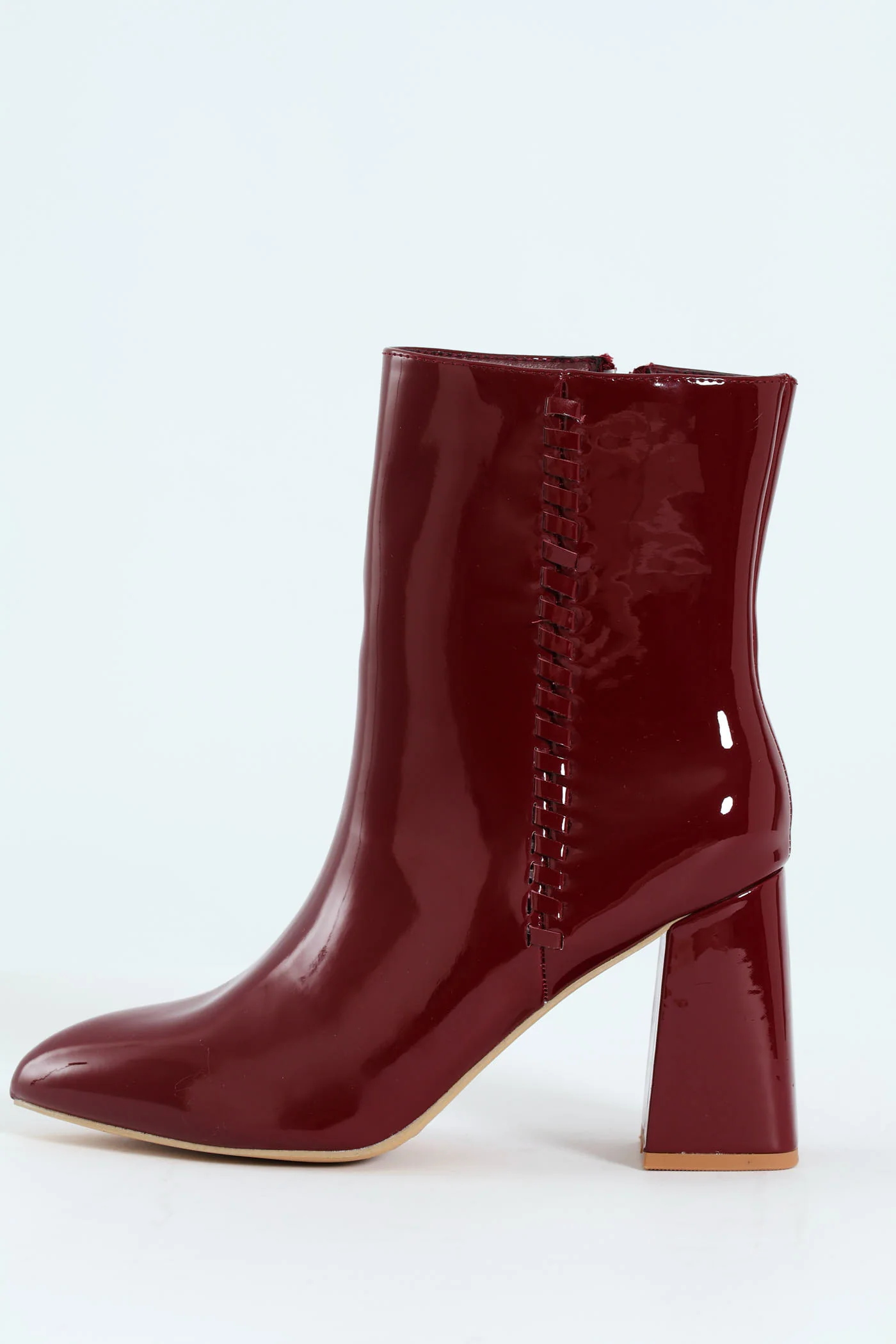 Pointy Detail Ankle Boot - Oxblood - Image 6