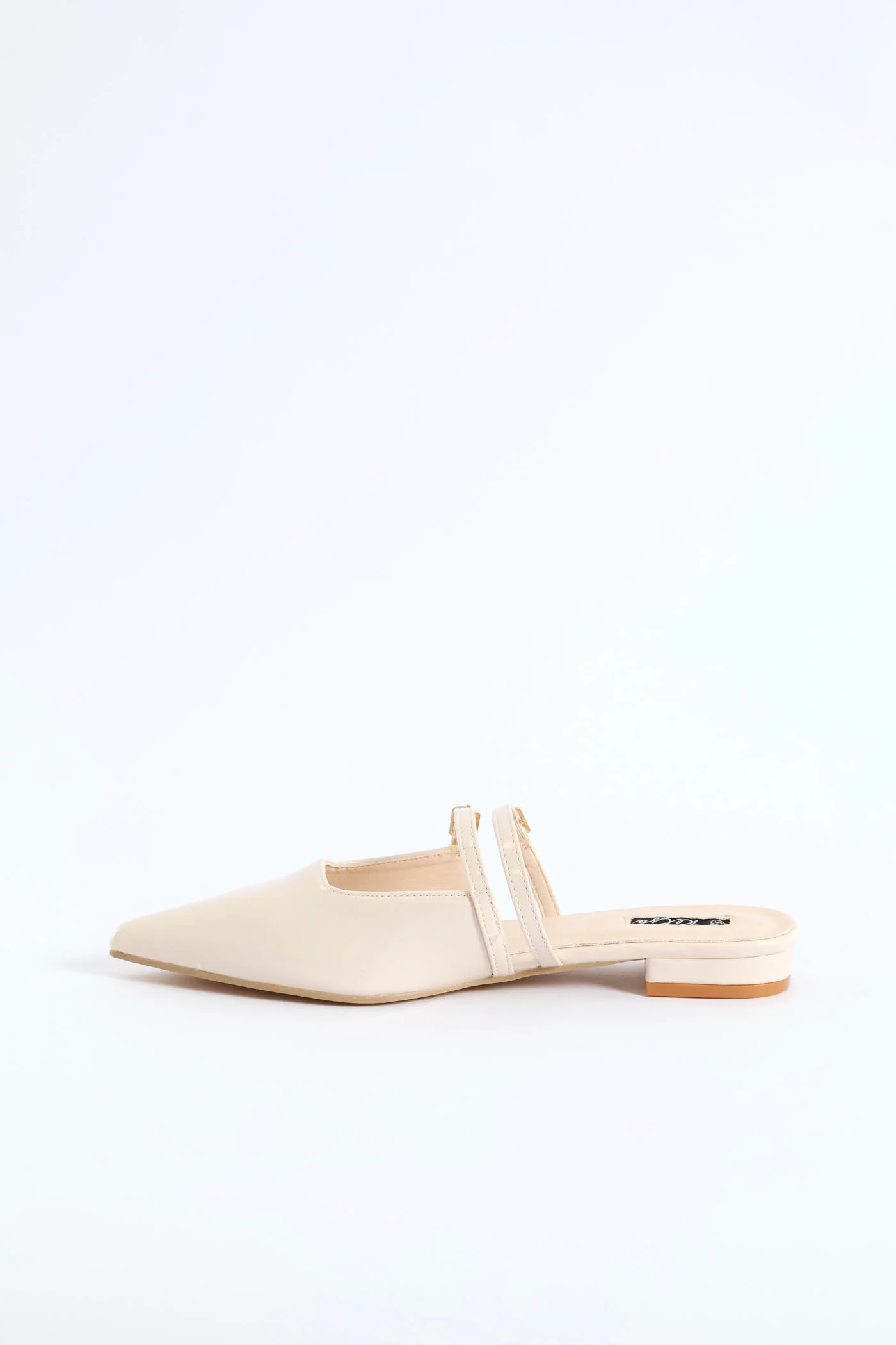 Pointy Double Strap Mule - Off White - Image 4