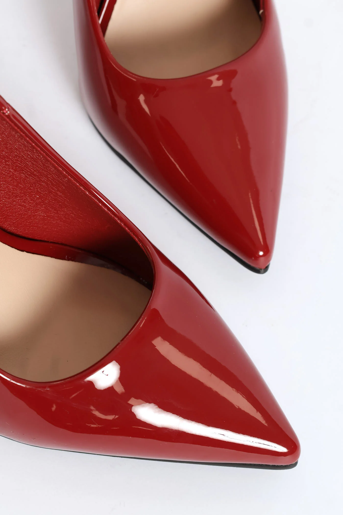 Pointy Patent Heel - Dark Red - Image 2