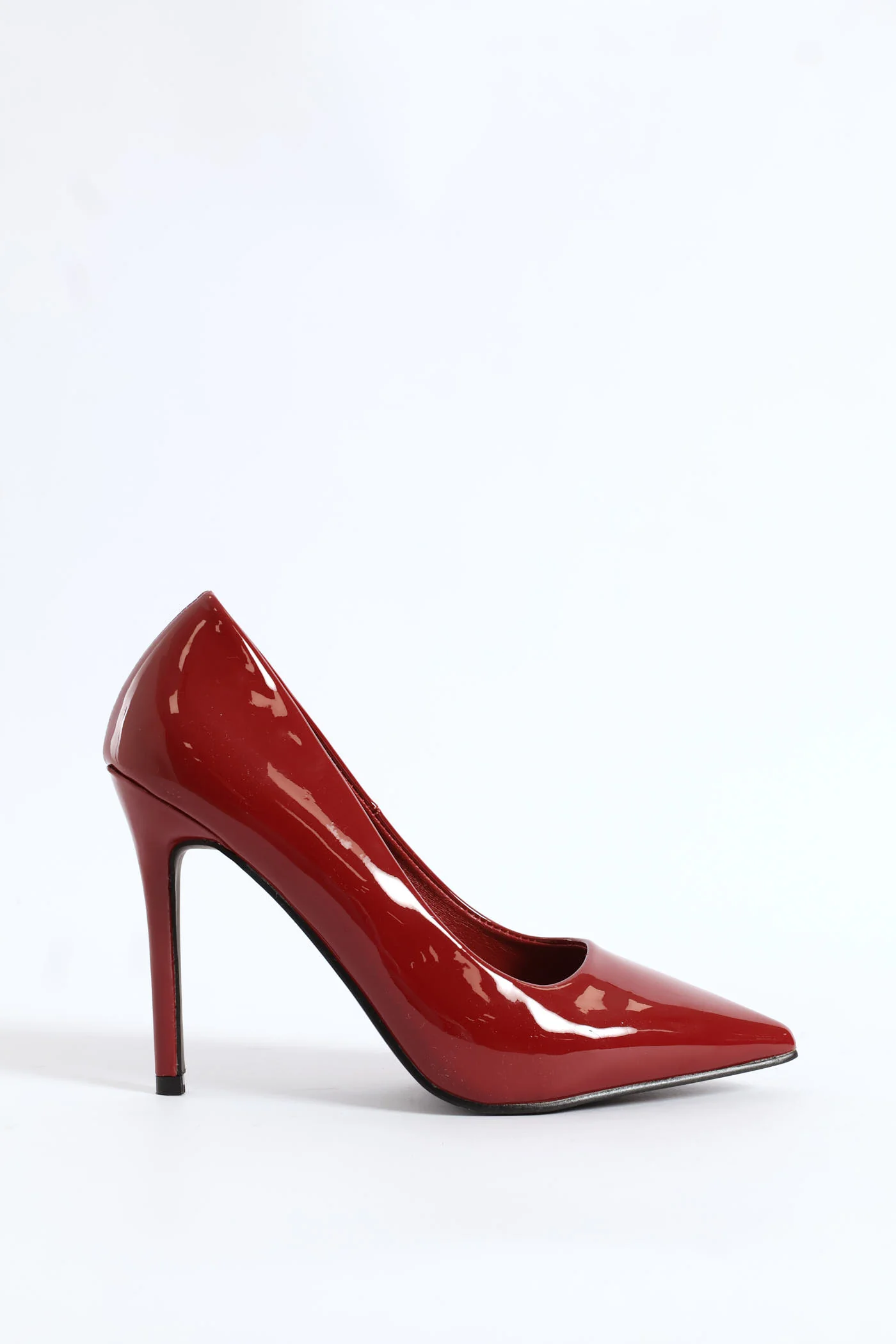 Pointy Patent Heel - Dark Red - Image 3