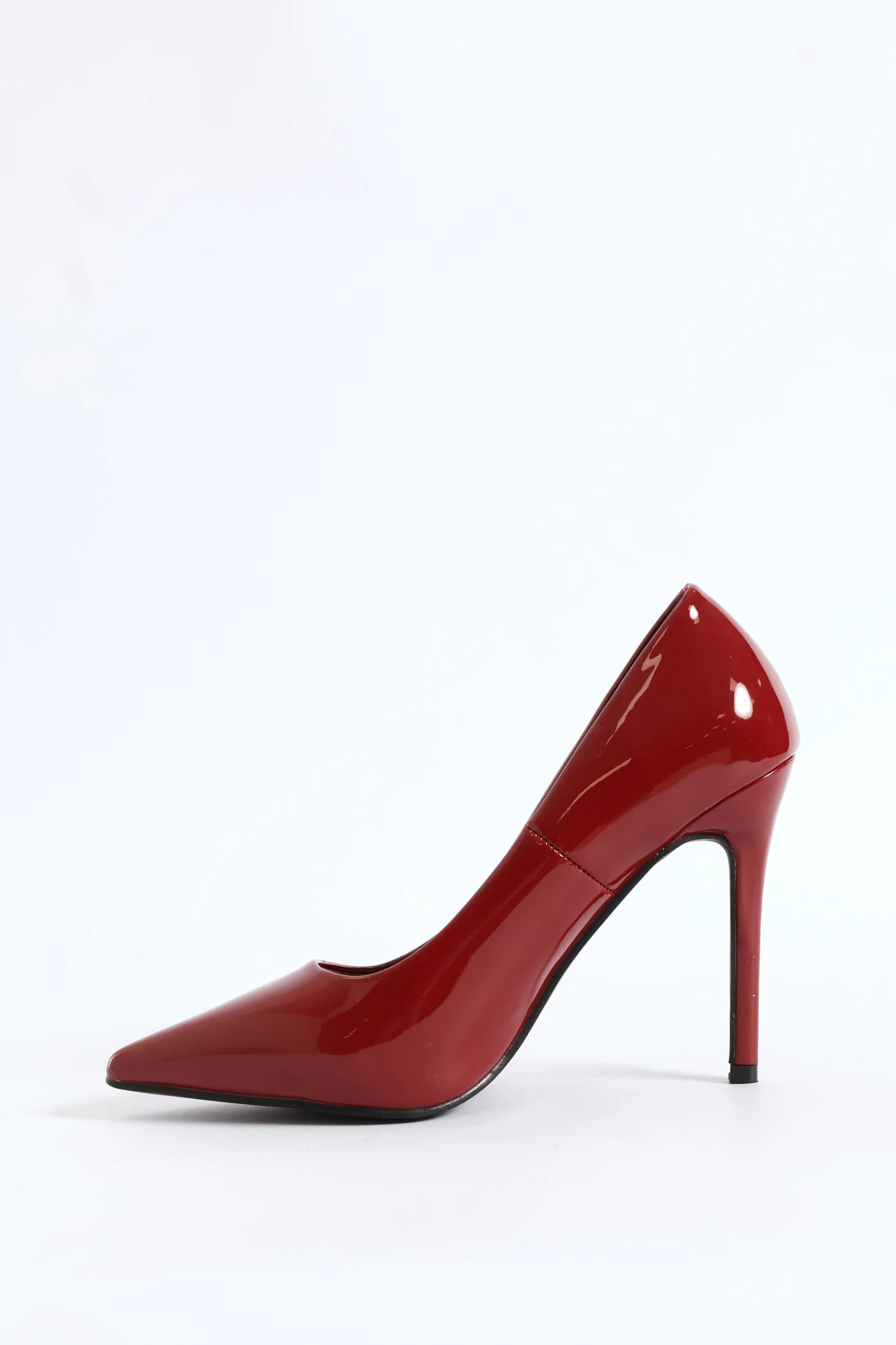 Pointy Patent Heel - Dark Red - Image 4