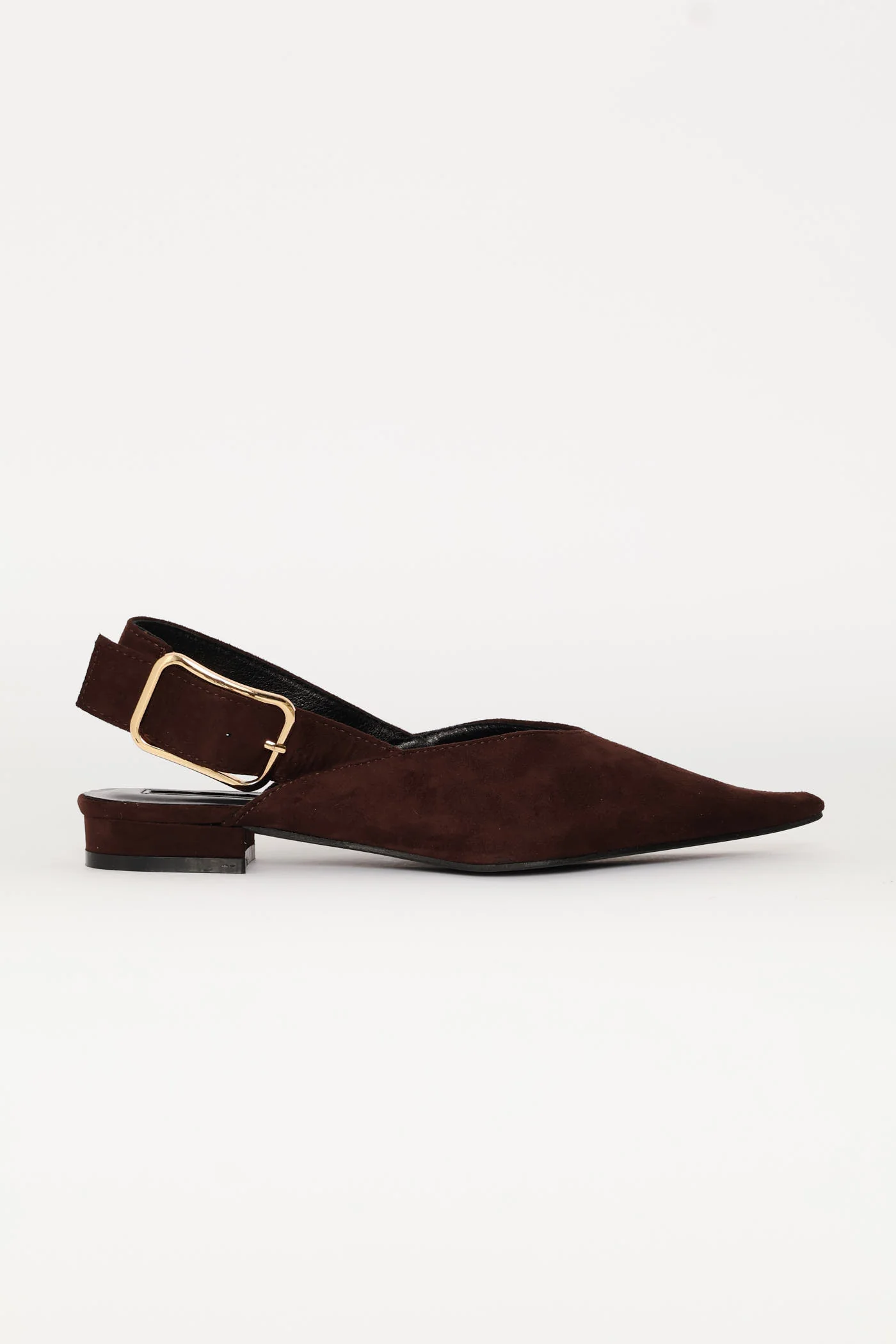 Pointy Slingback Buckled Strap V-Cut Mule - Chocolate - Image 4
