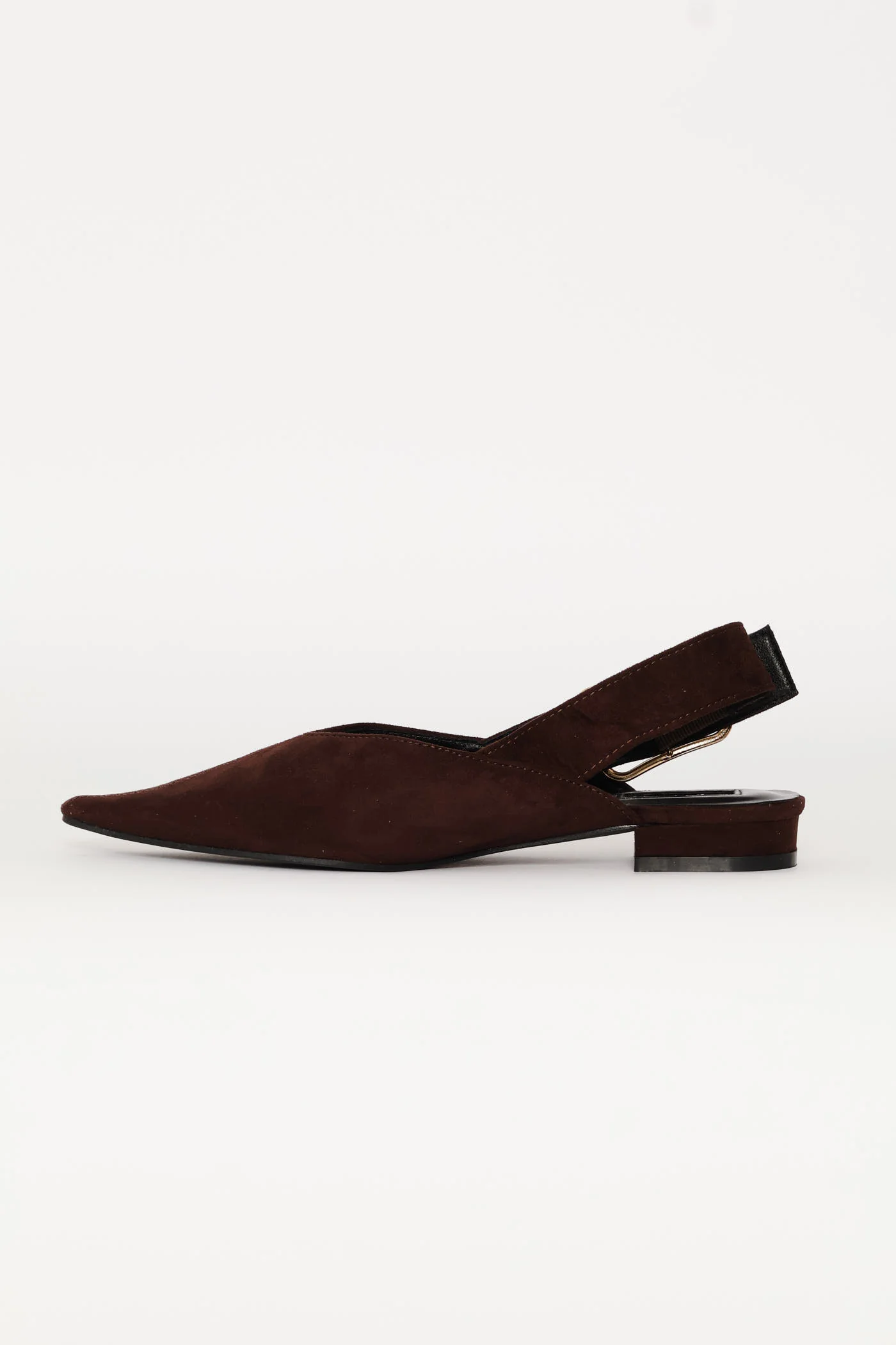 Pointy Slingback Buckled Strap V-Cut Mule - Chocolate - Image 5