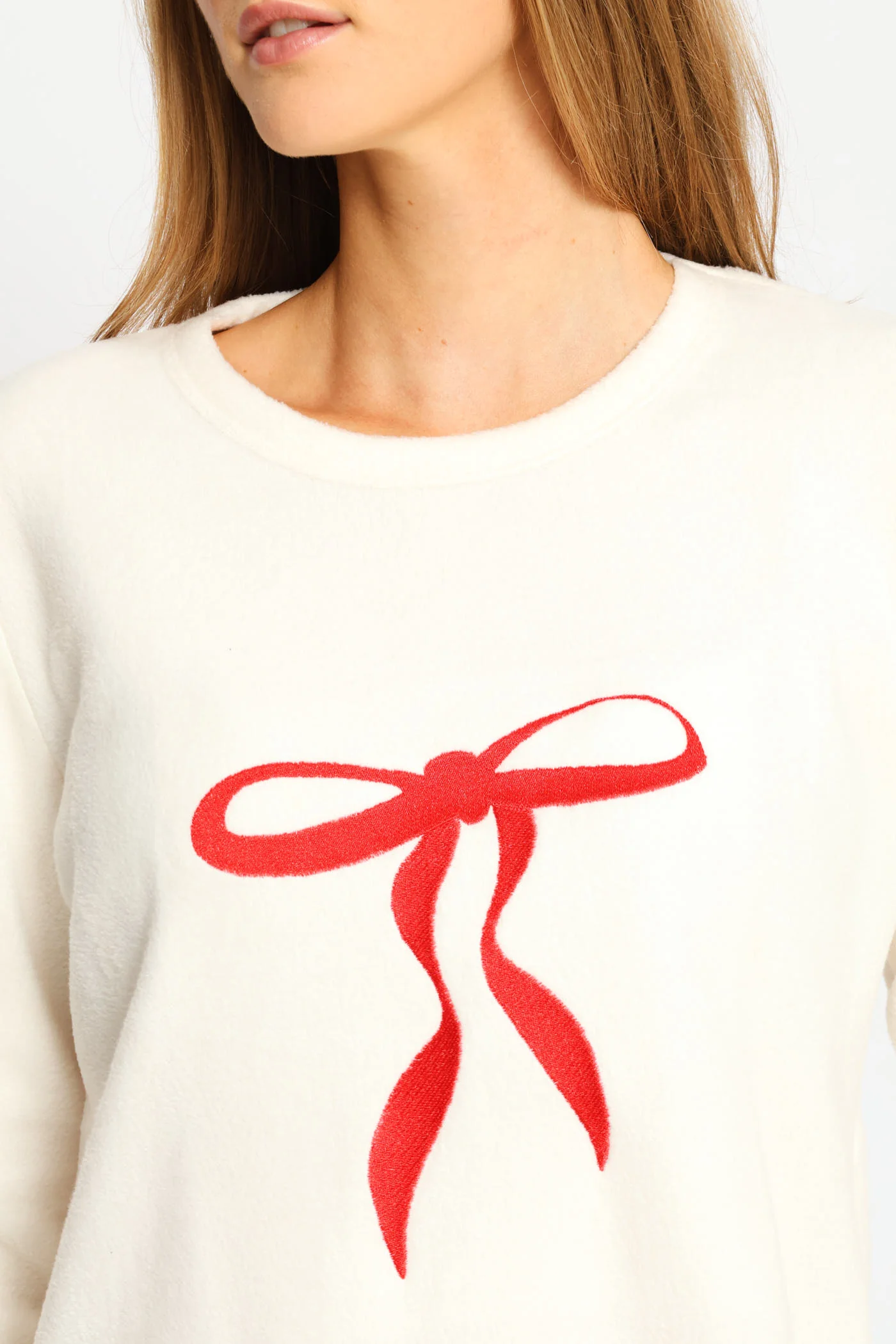 Polar Fleece Bows Set - White/Red - Image 2