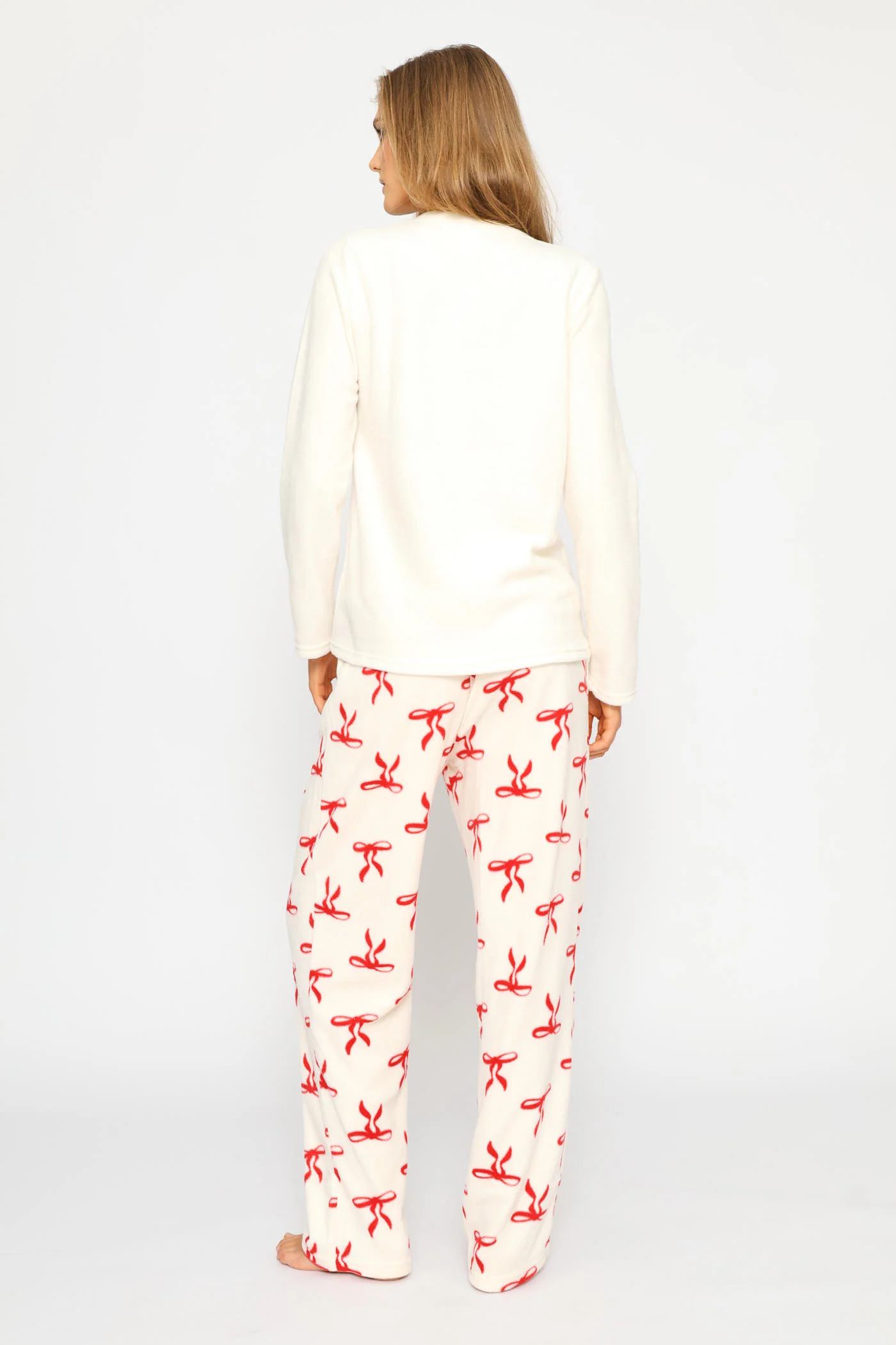 Polar Fleece Bows Set - White/Red - Image 5