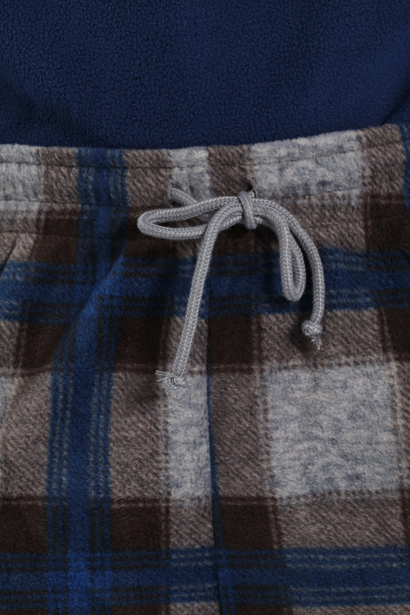Polar Fleece Long Sleeve Top & Check Pant Pj Set - Indigo - Image 2