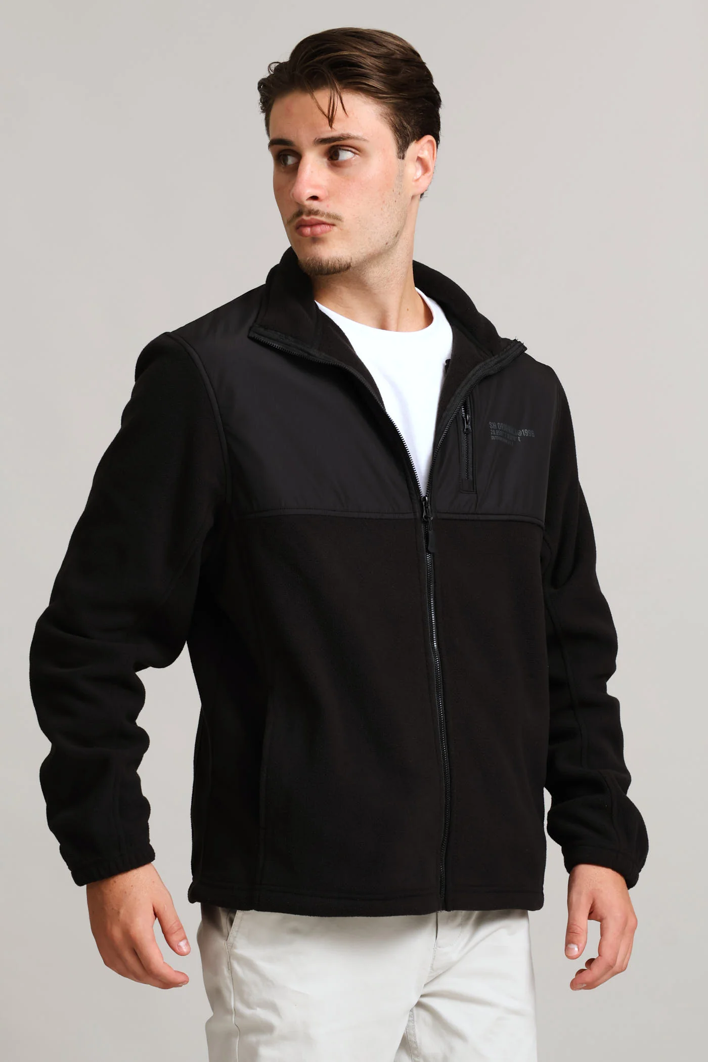Polar Fleece Nylon Zip Thru - Black - Image 4